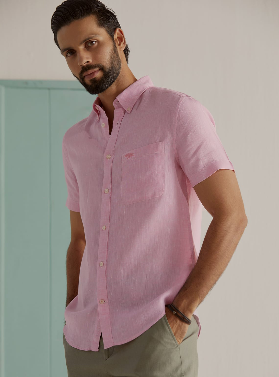 Rose Chambray Linen Shirt