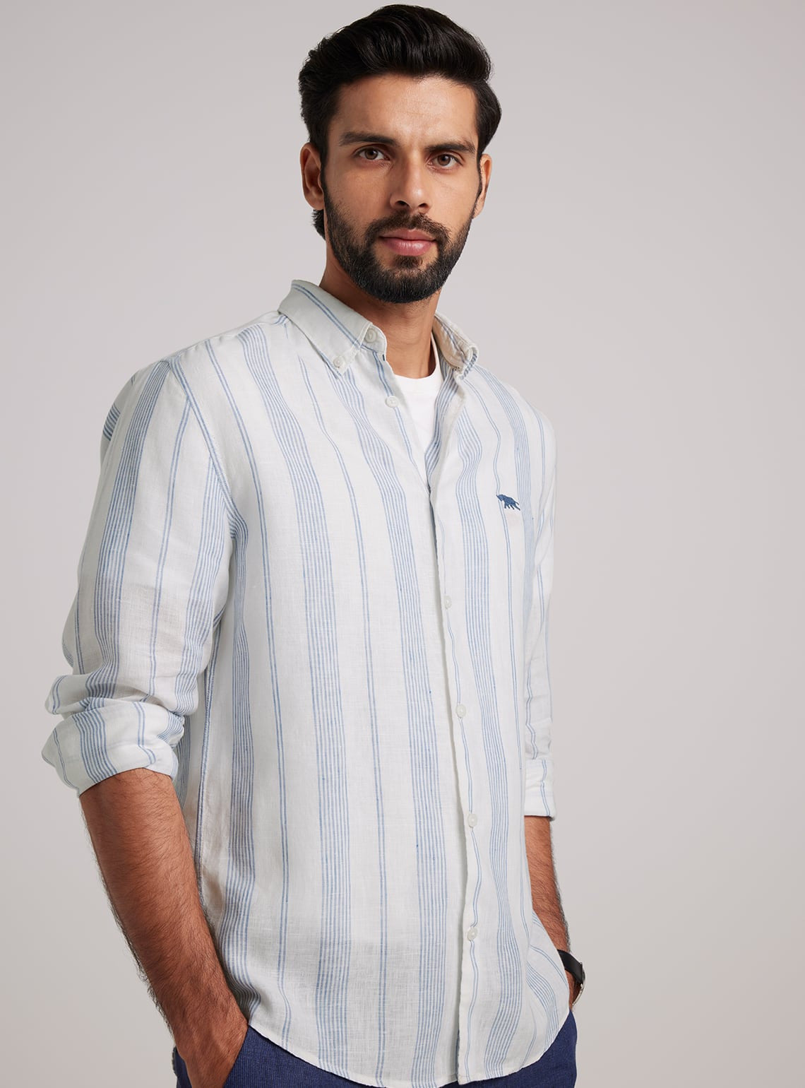 Light Azure Linen Shirt