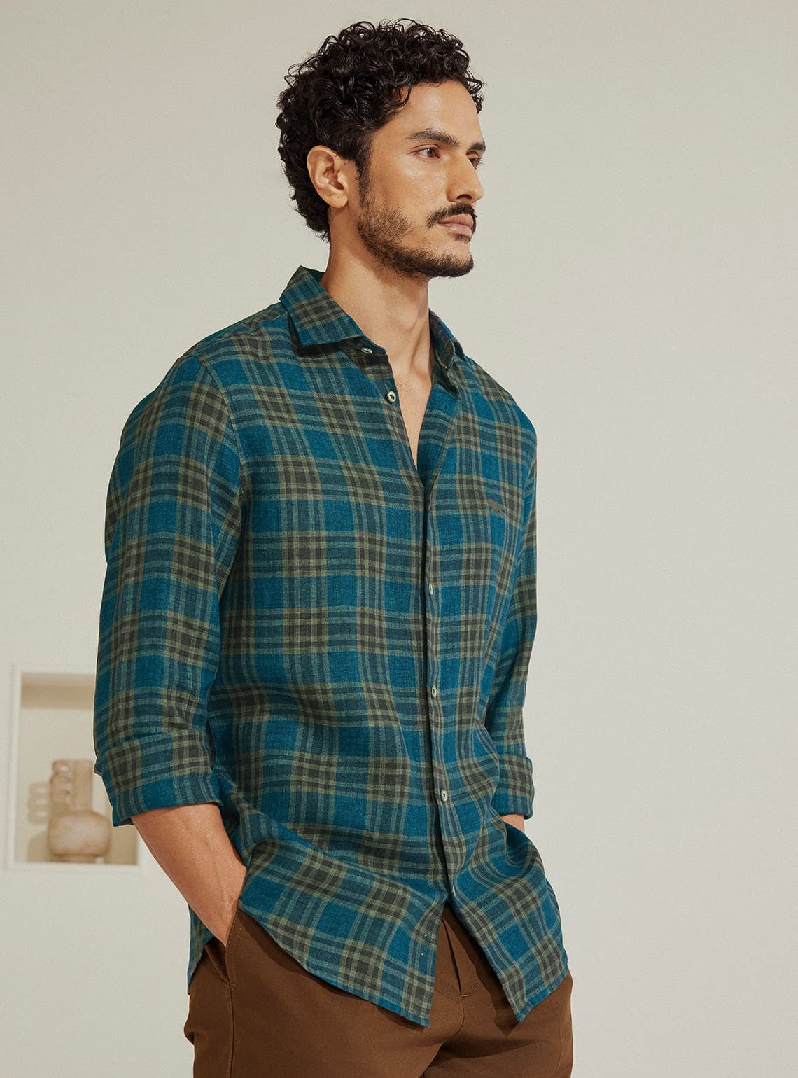 Mirage Check Linen Shirt