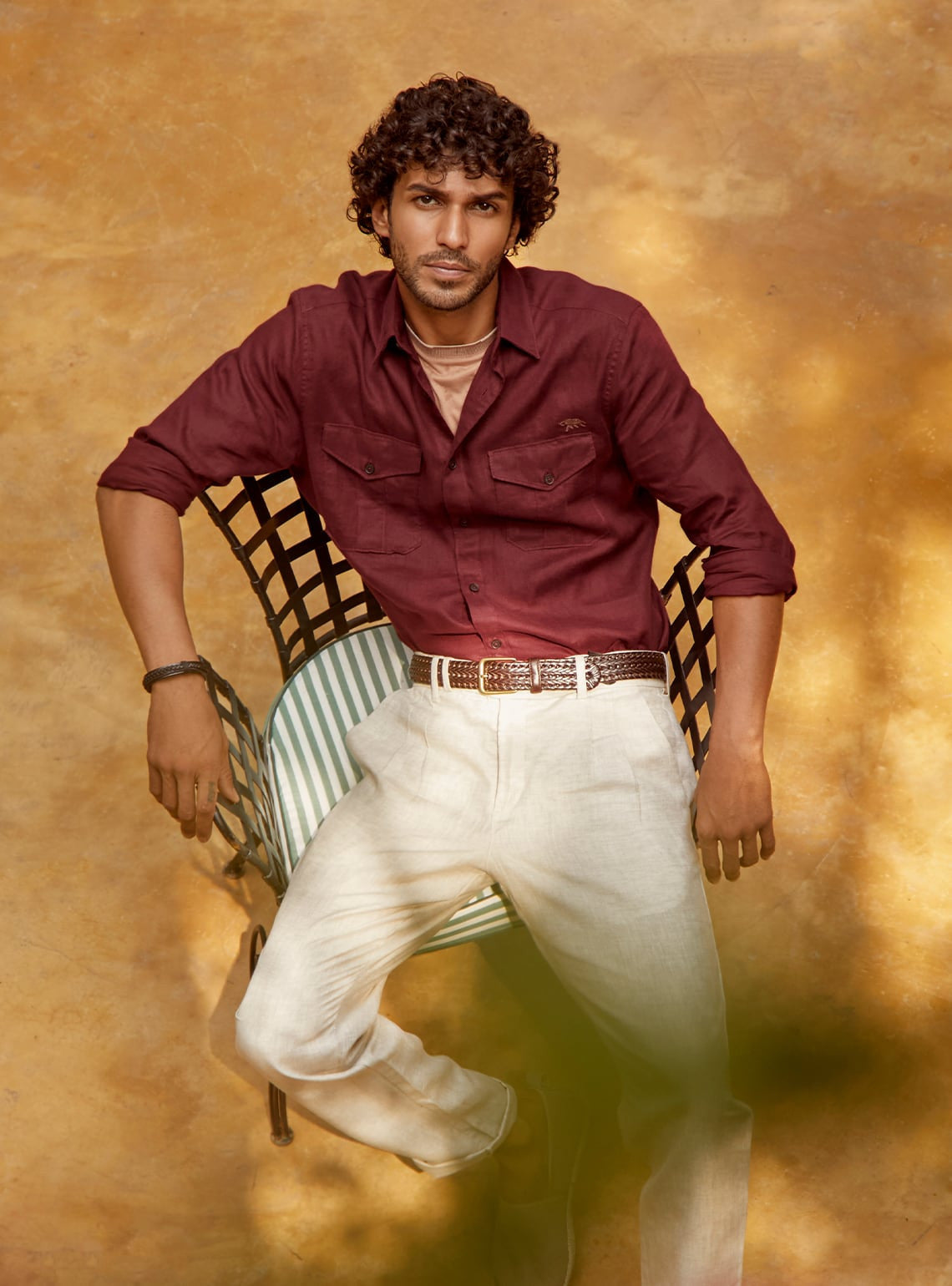 Mulberry Red Linen Shirt