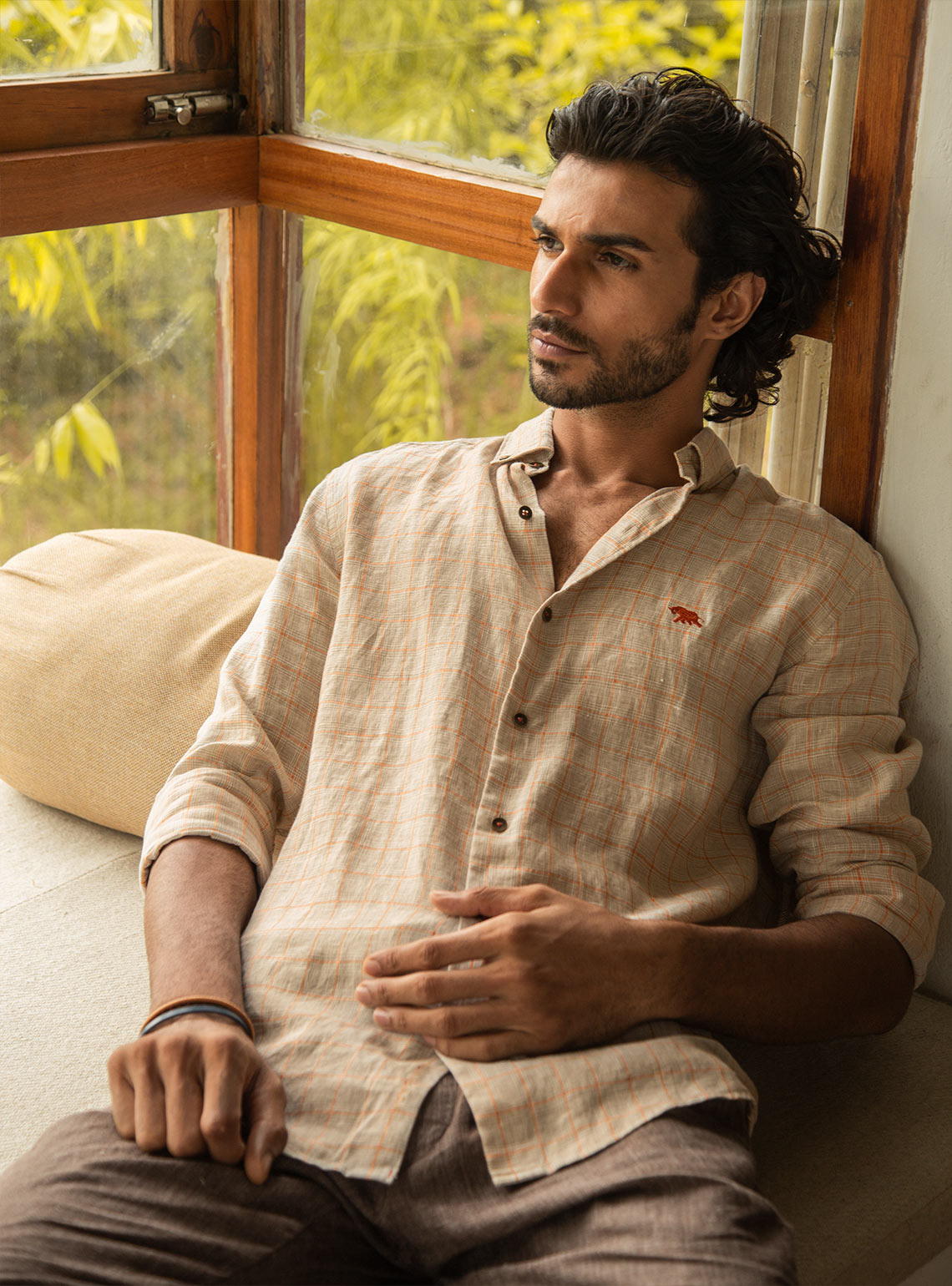 Lyca Grid Linen Shirt