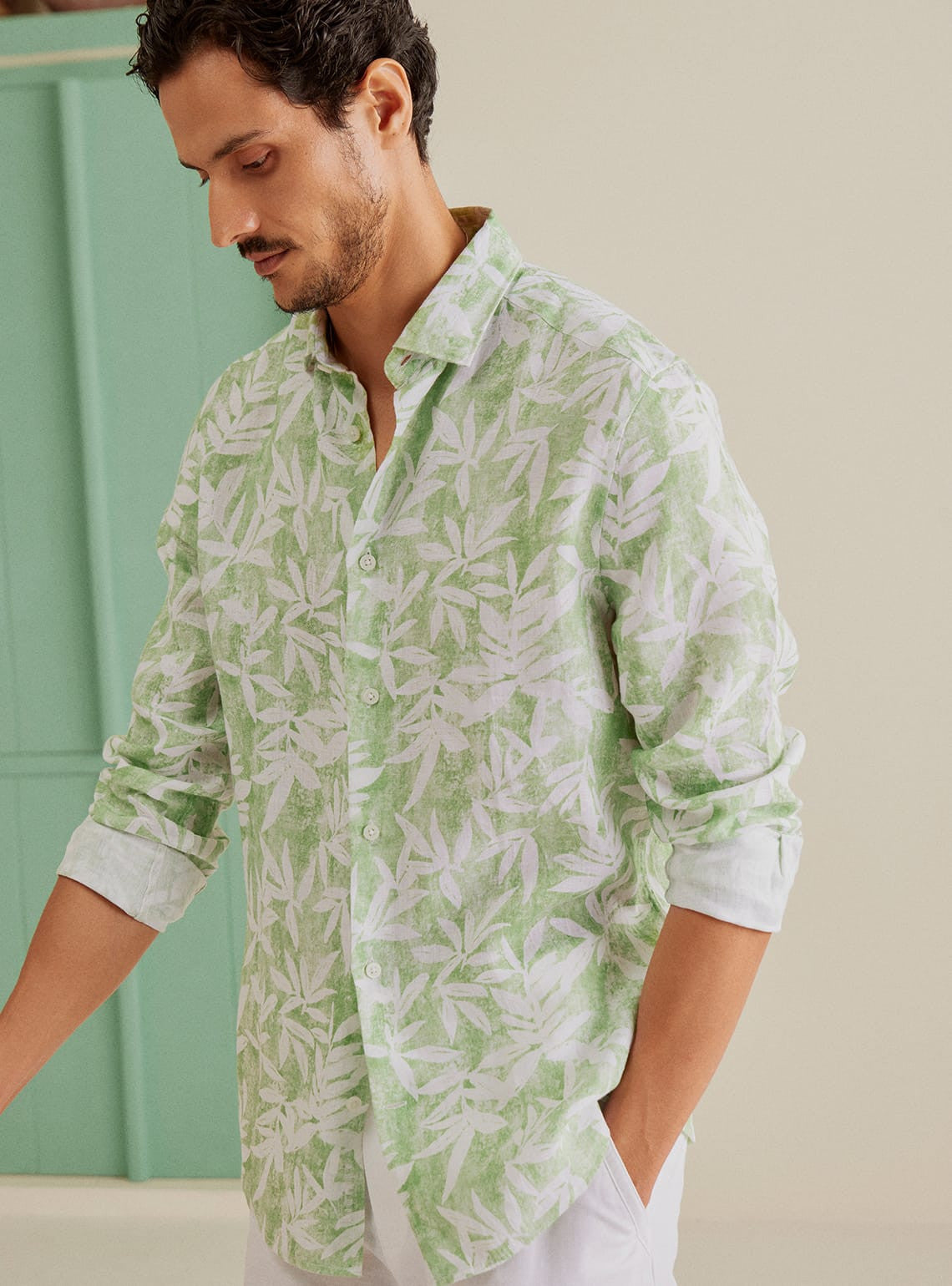 Palm Tropical Linen Shirt