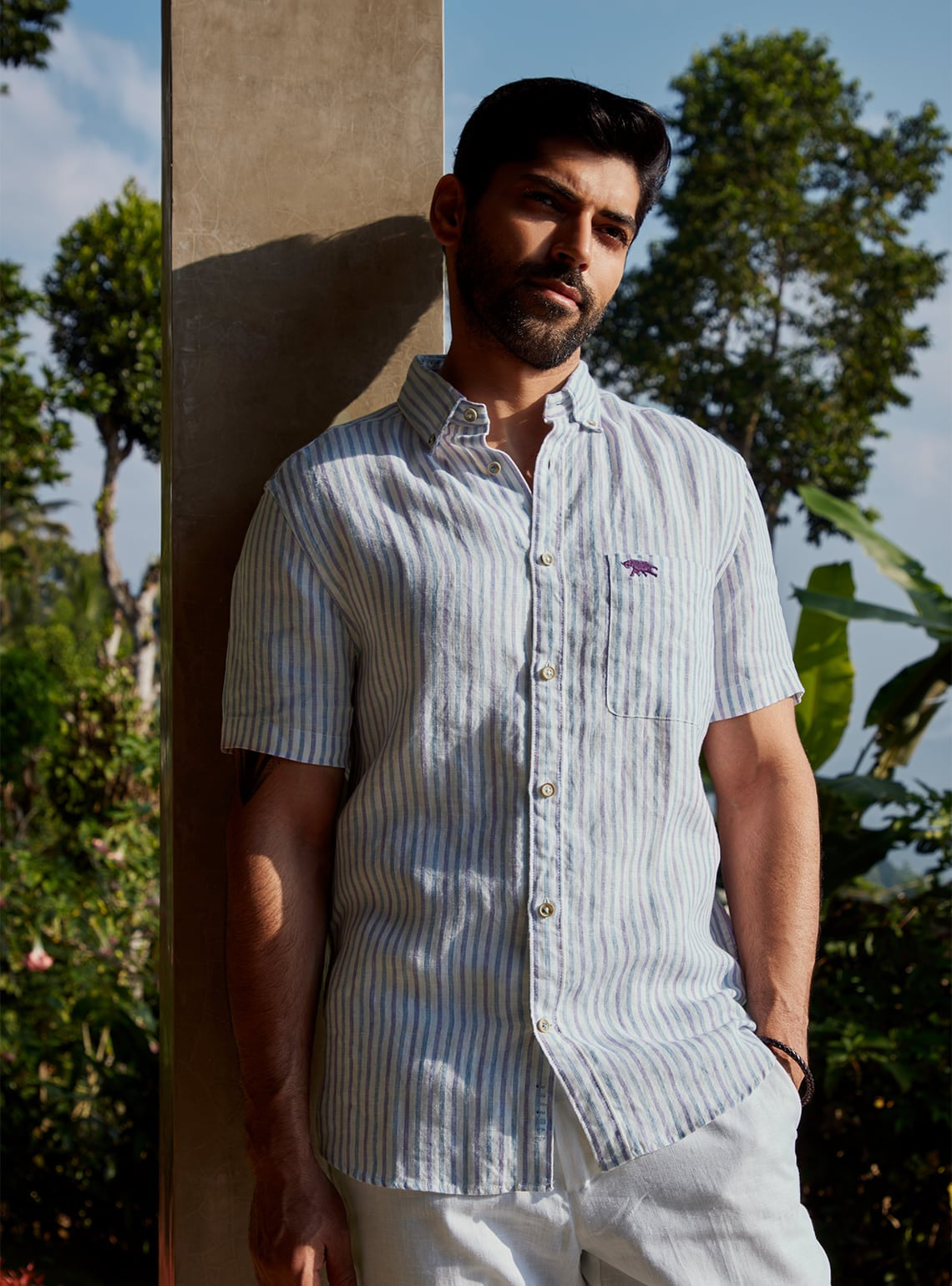 Sea Link Stripe Half Shirt