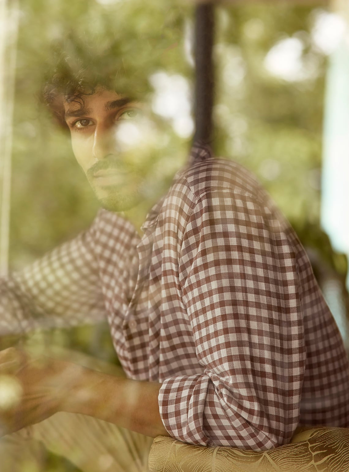 Otter Brown Check Linen Shirt