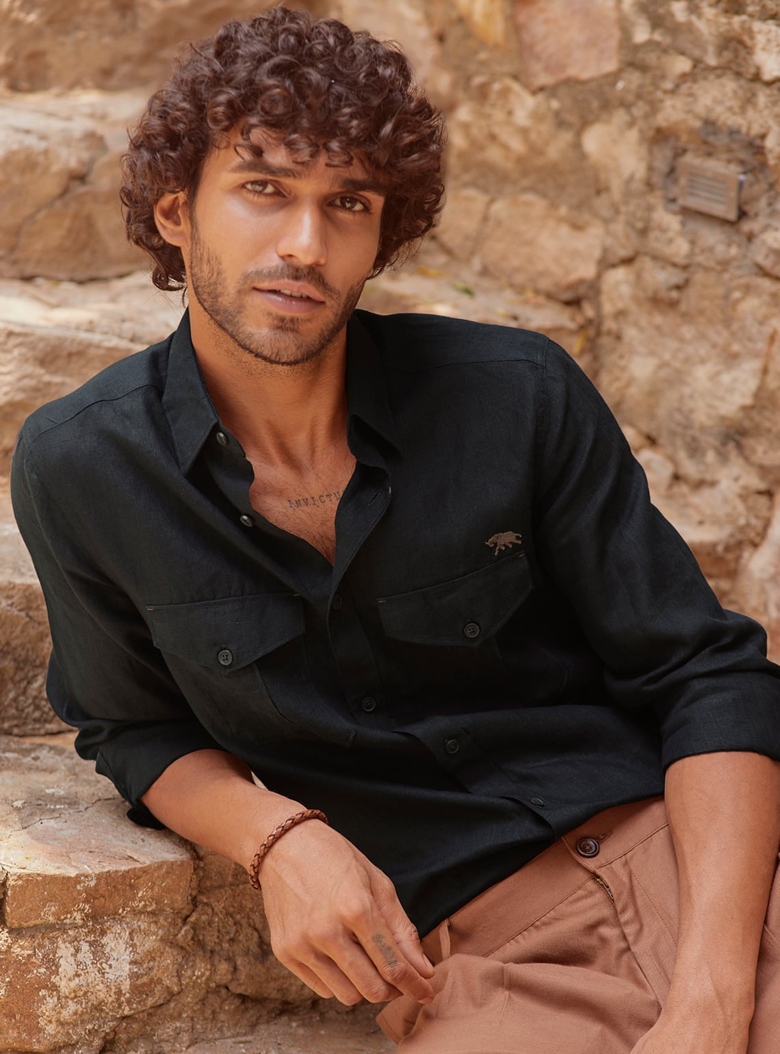 Onyx Safari Linen Shirt