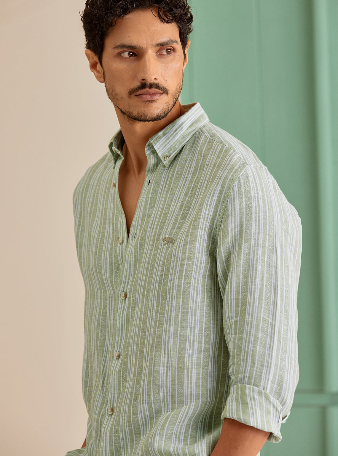 Chinoise Stripe Linen Shirt