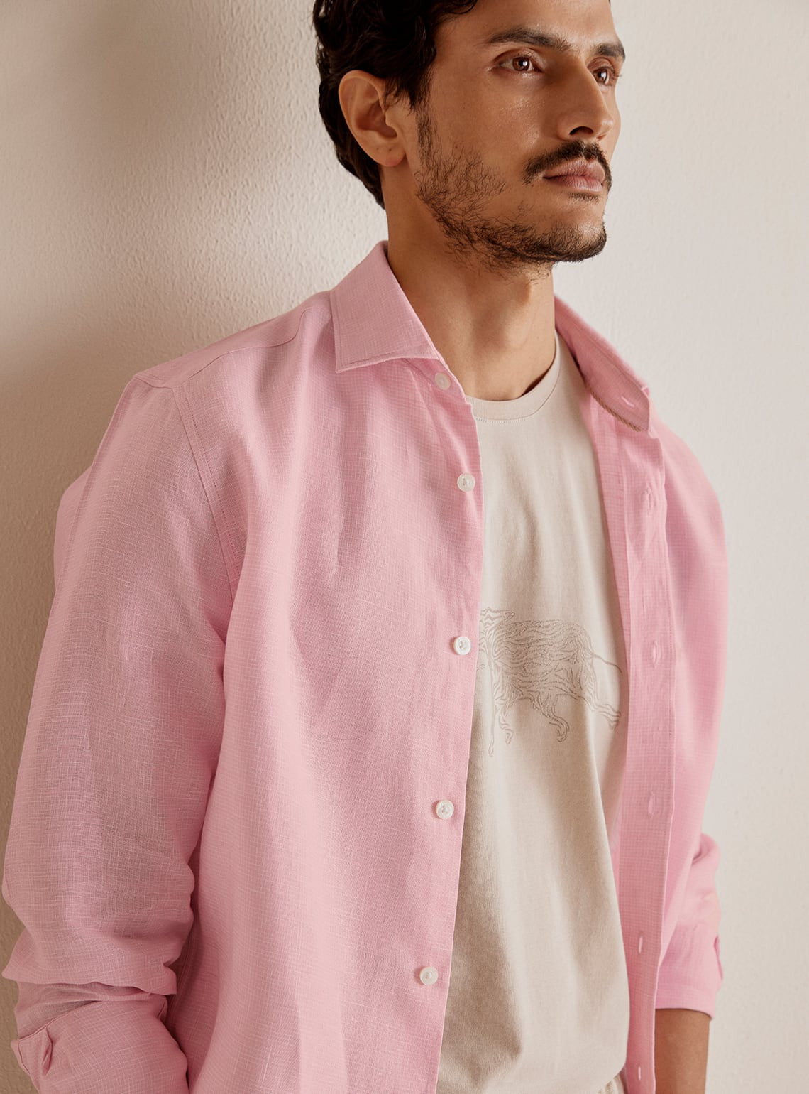 Orchid Pink Linen Shirt