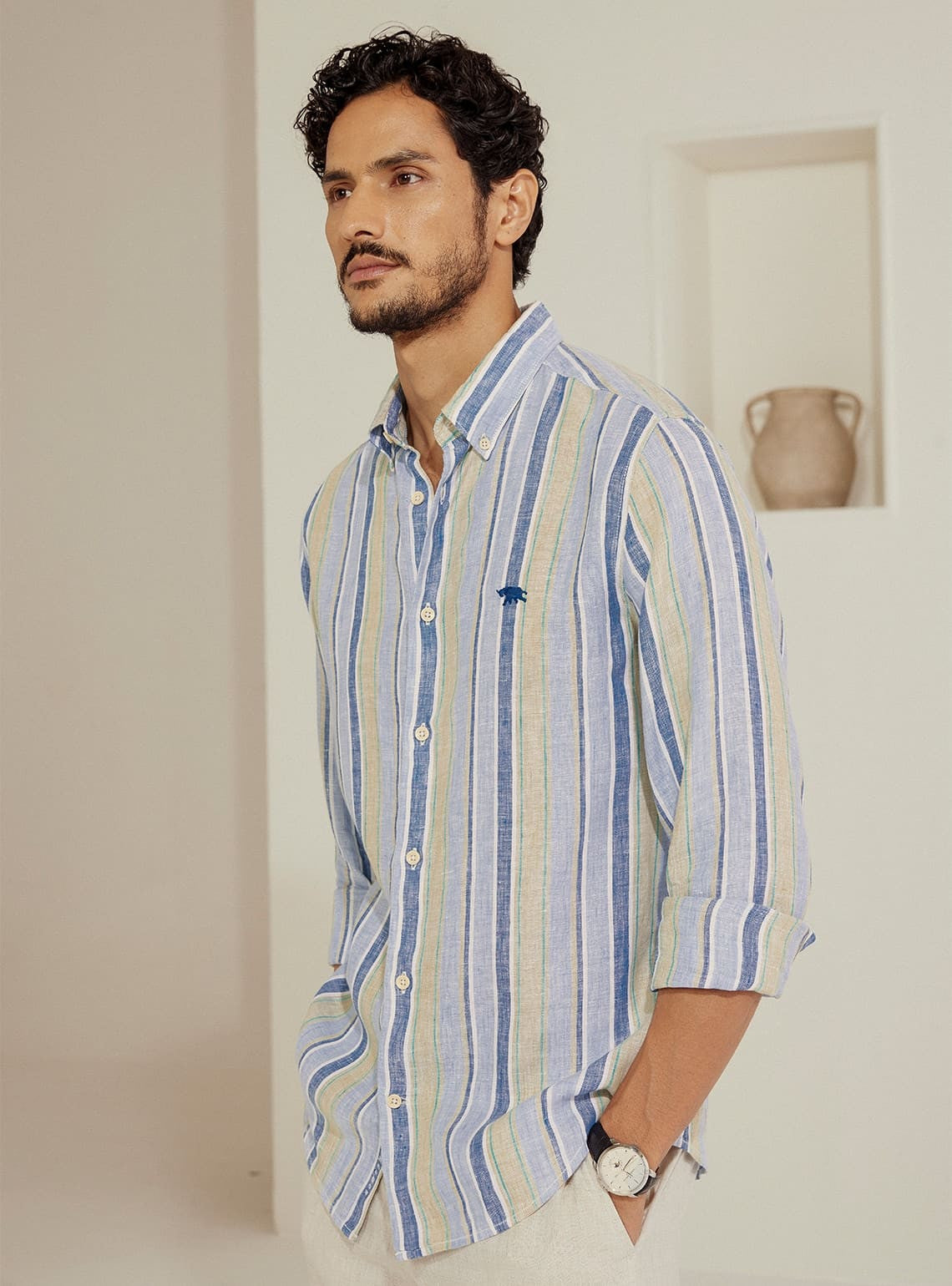 Skyway Stripe Linen Shirt