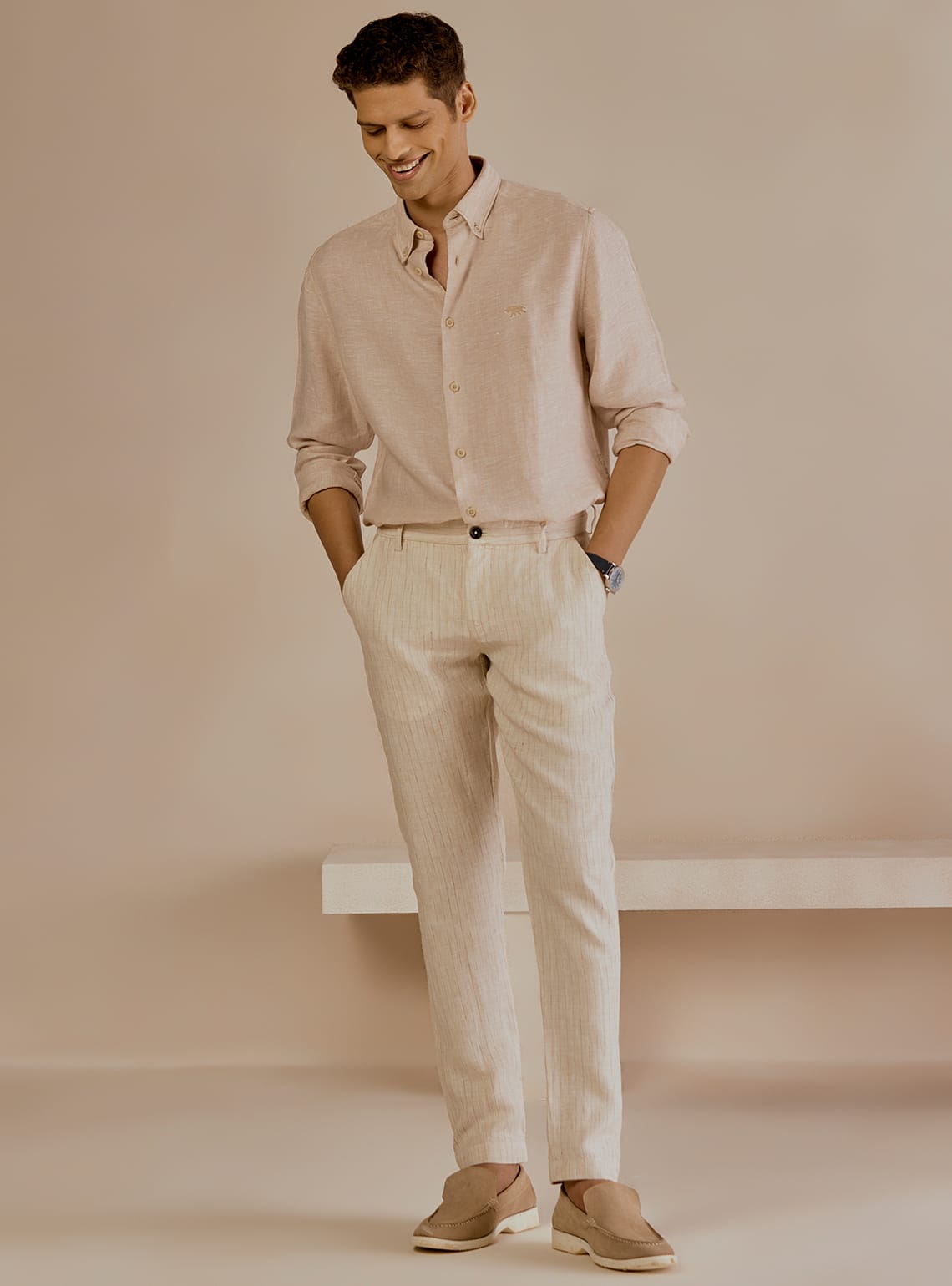 Malta Light Beige Linen Shirt