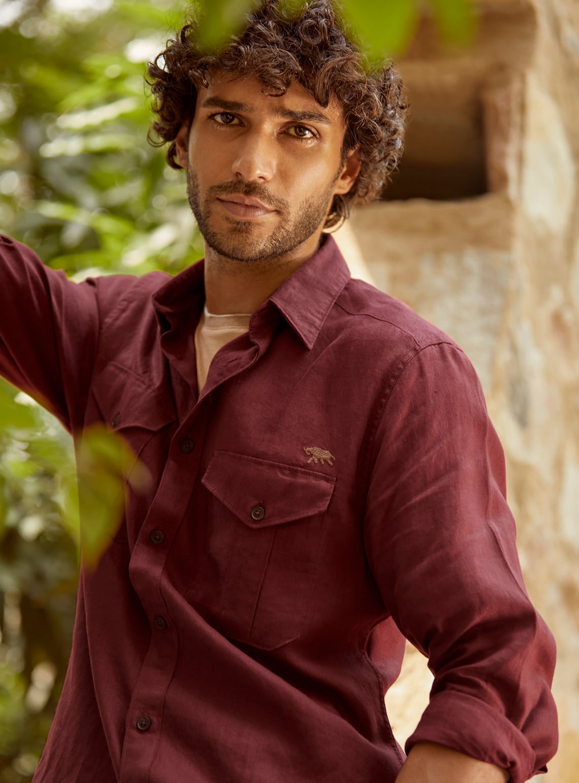 Mulberry Red Linen Shirt