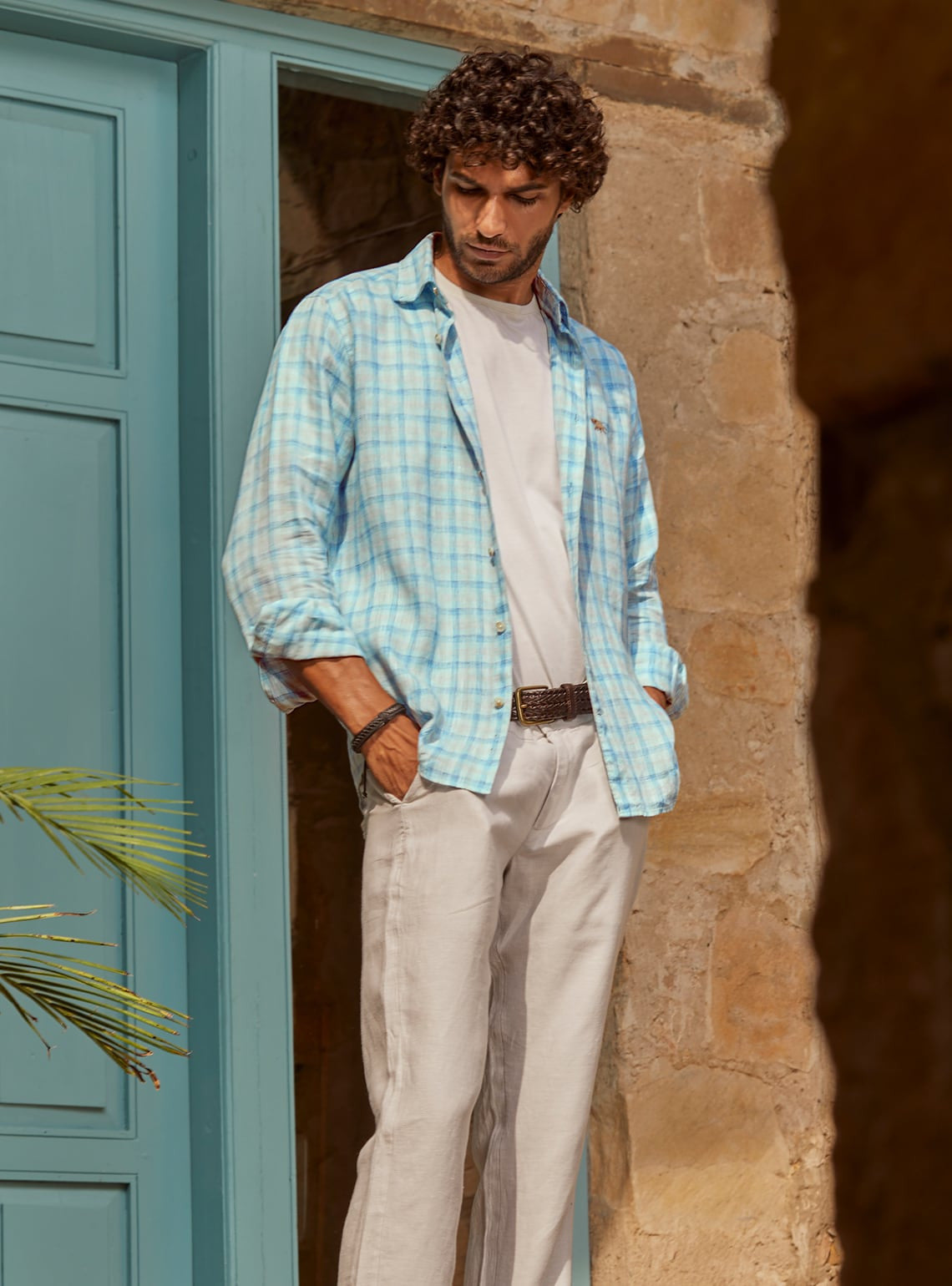 Teal Lake Linen Shirt
