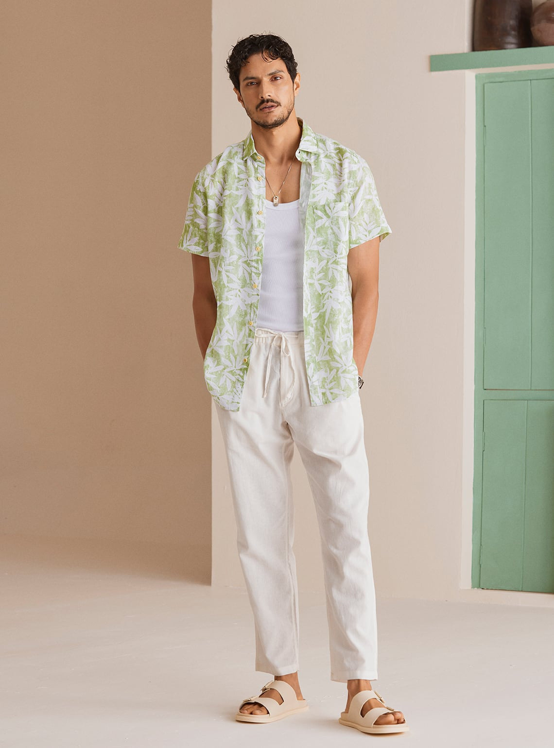 Tropical Lime Linen Shirt