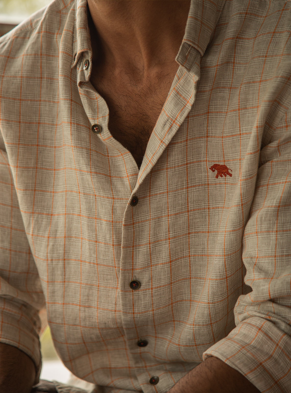 Lyca Grid Linen Shirt