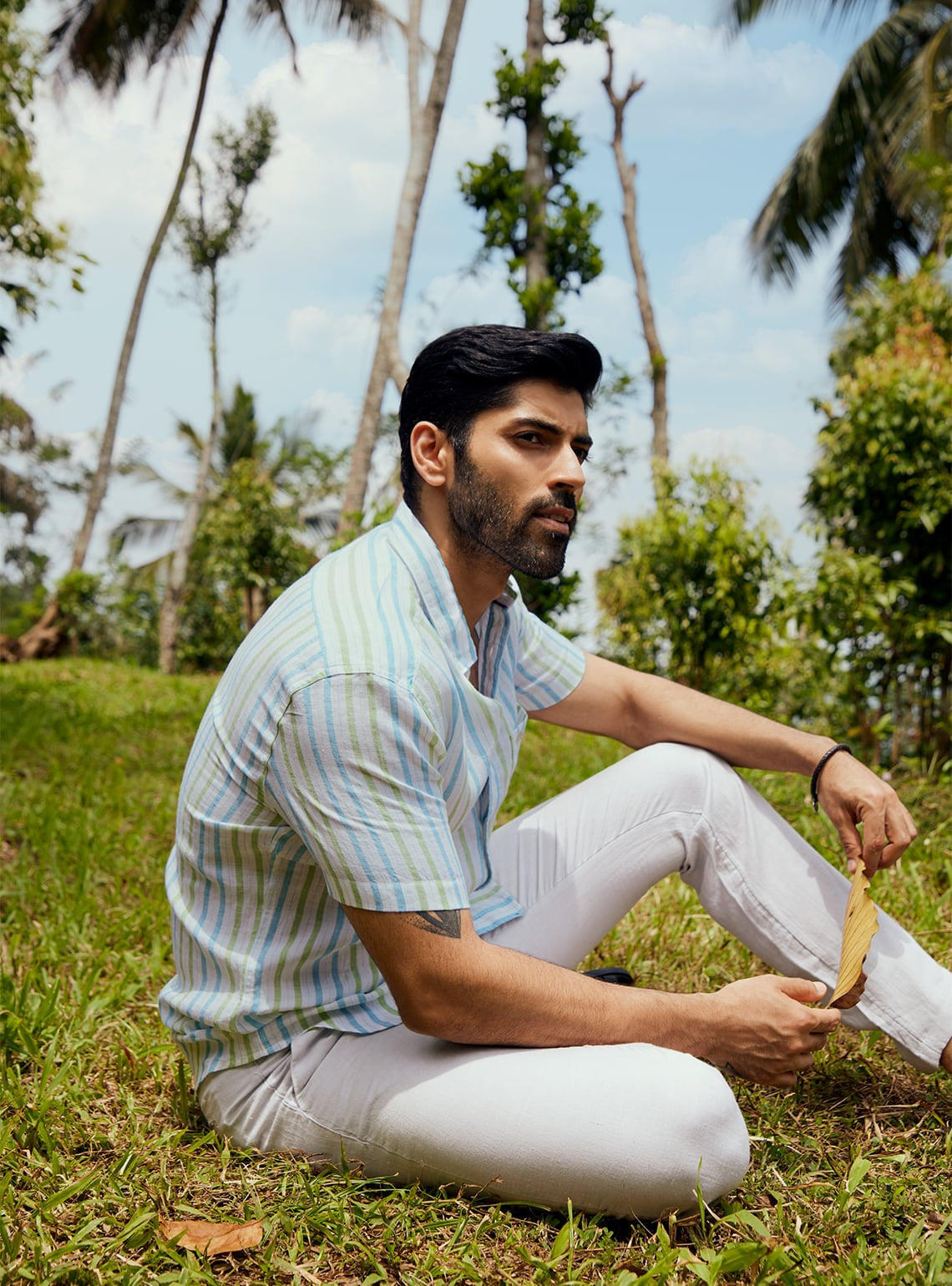 Lime Tonic Stripe Half Shirt