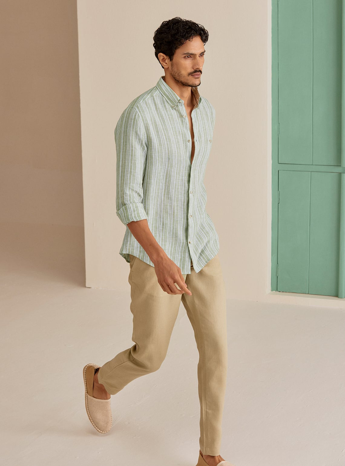 Chinoise Stripe Linen Shirt