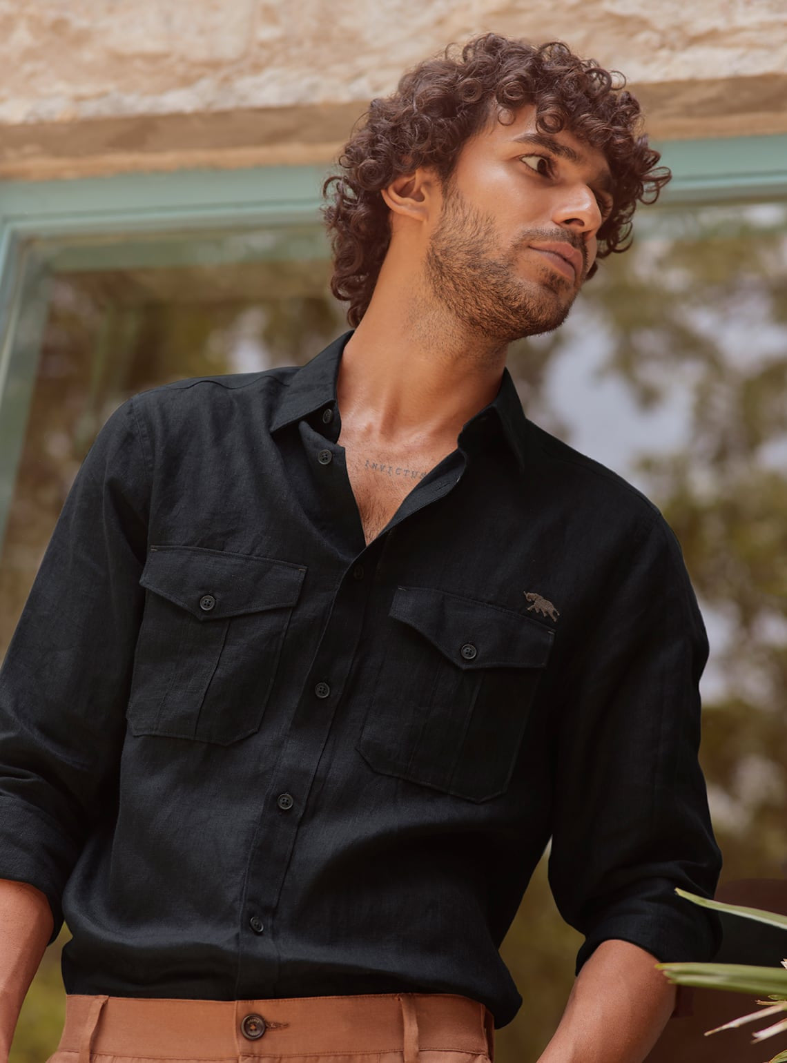 Onyx Safari Linen Shirt