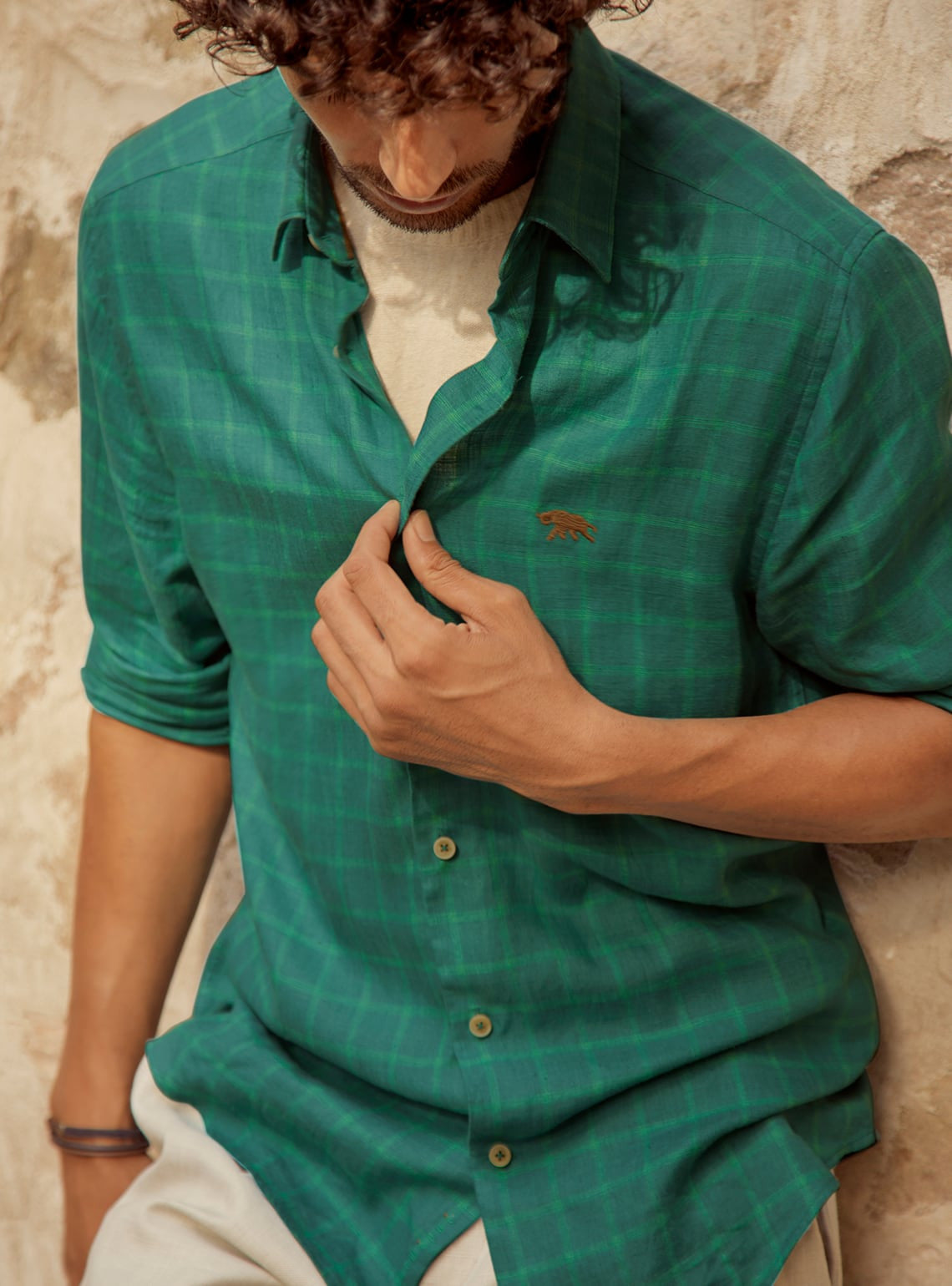 Celadon Green Linen Shirt