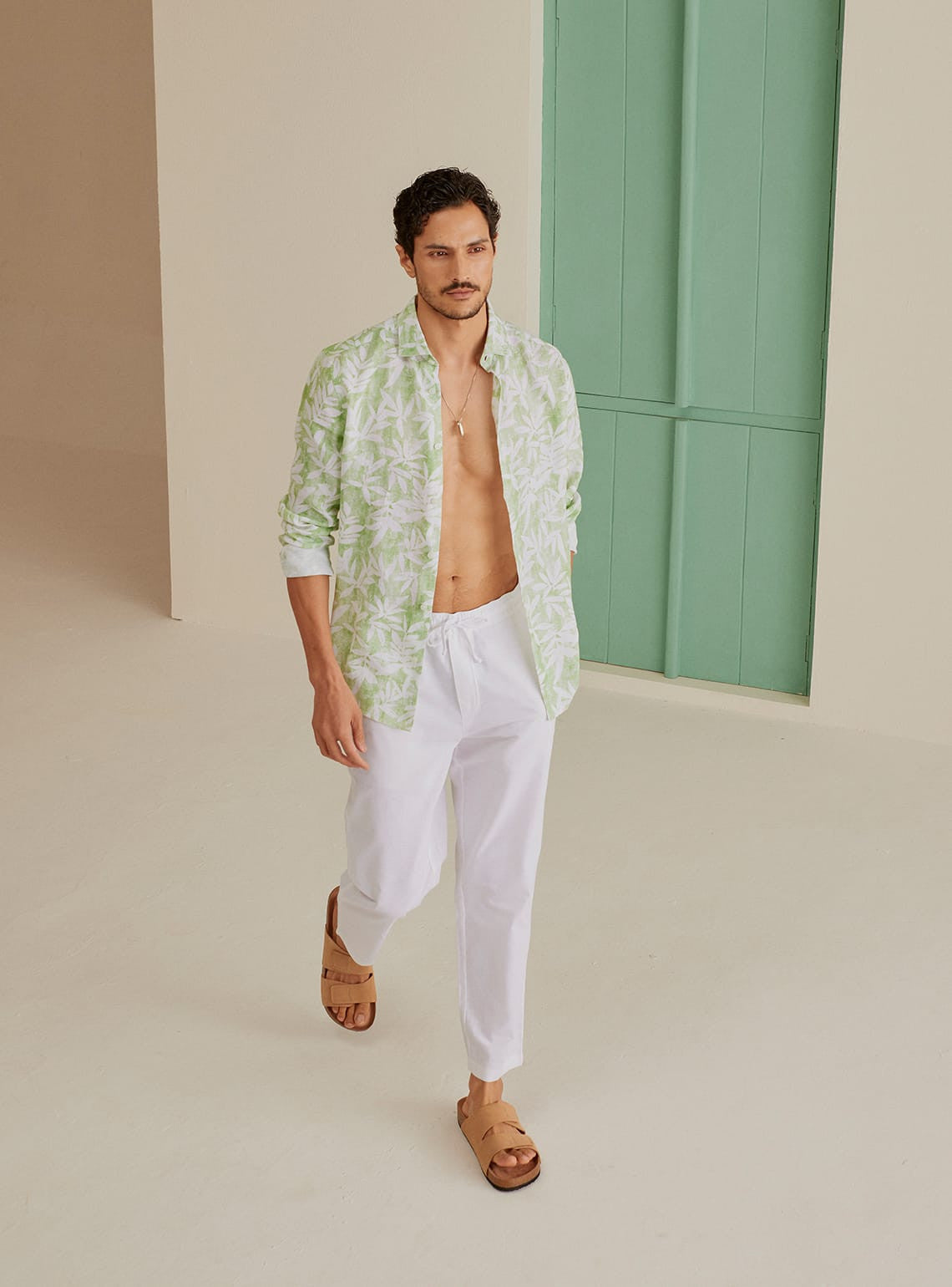 Palm Tropical Linen Shirt