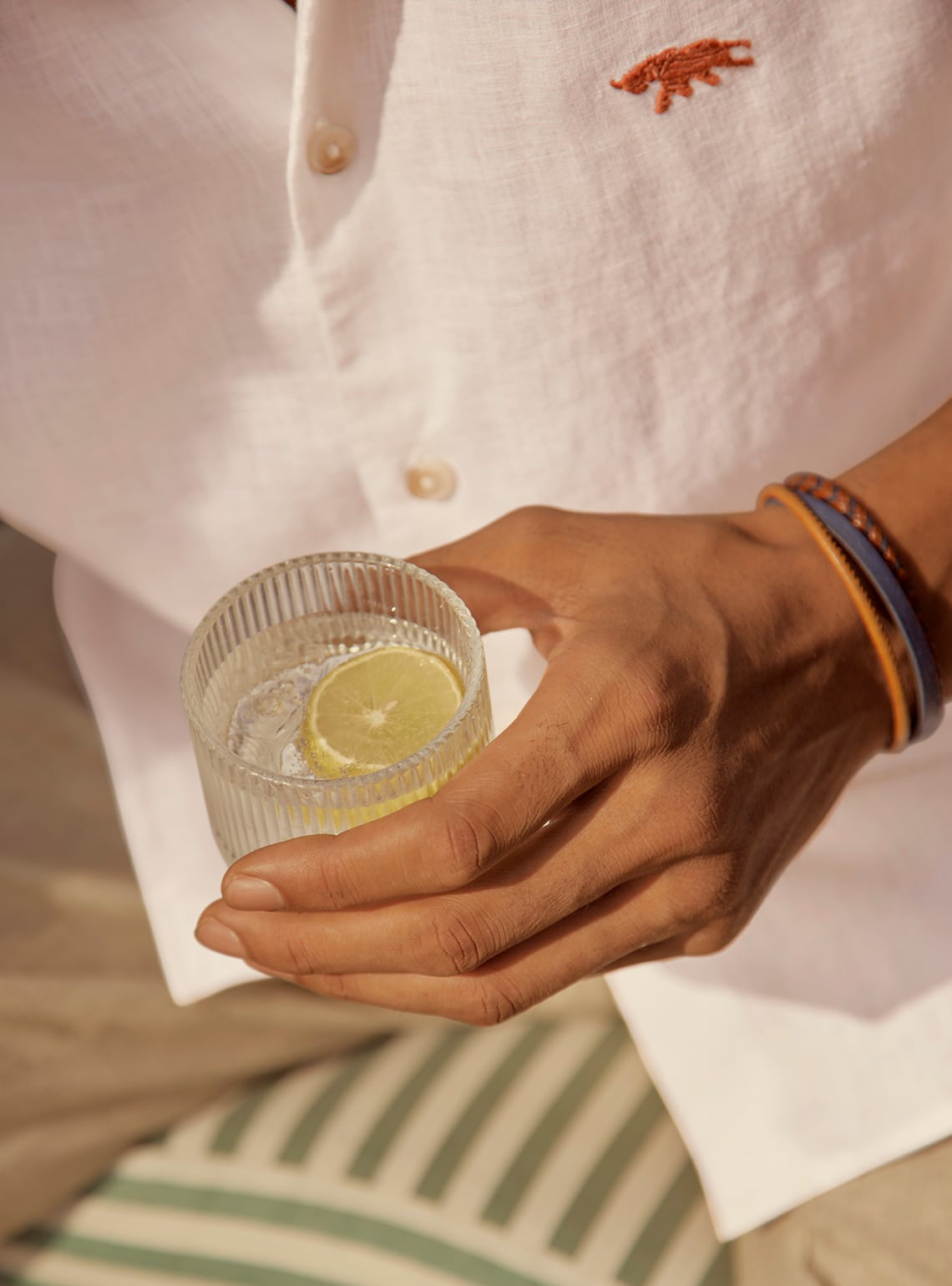 Essential White Linen Orange Mark Shirt