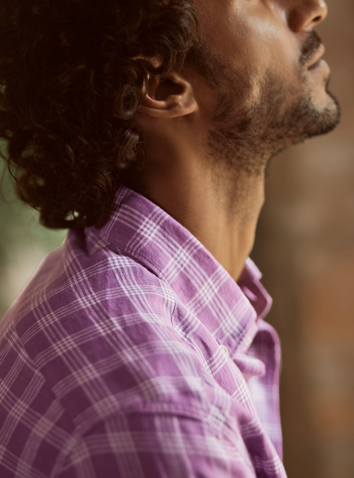 Lilac Grid Linen Shirt