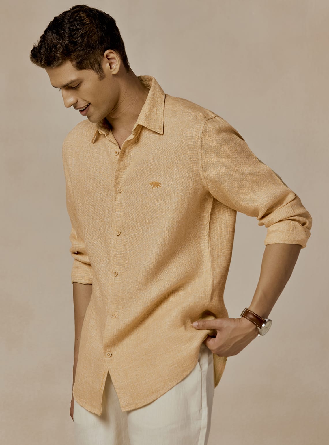 Soft Amber Linen Shirt