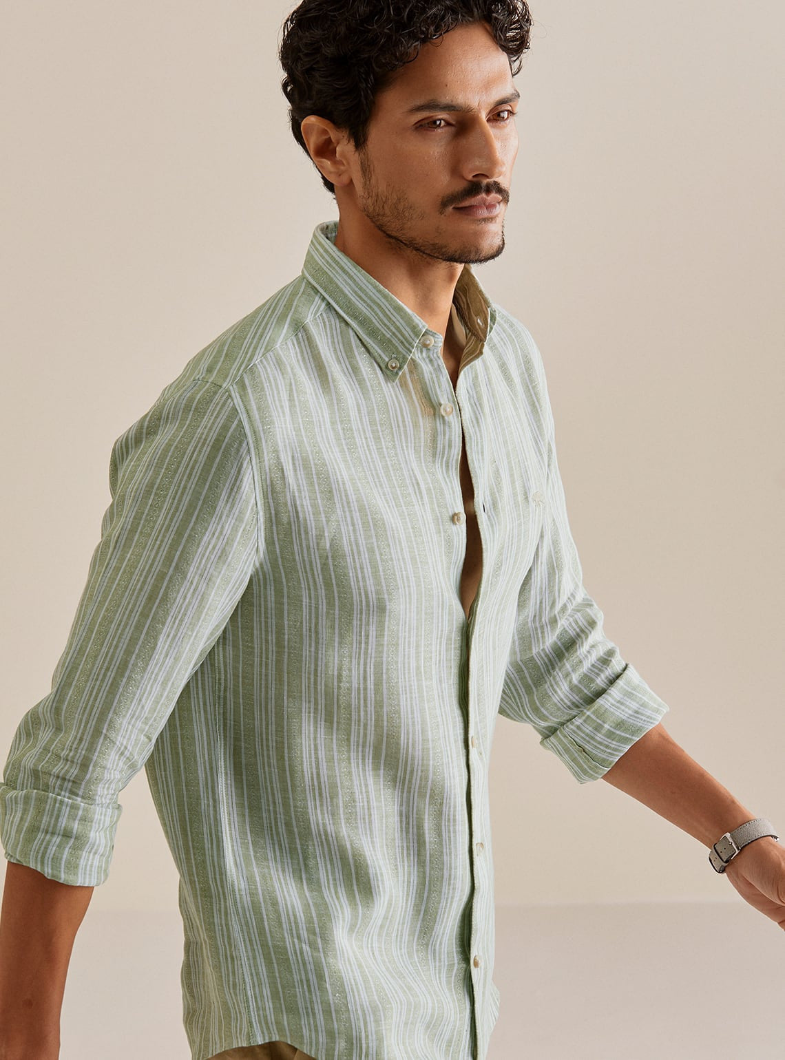 Chinoise Stripe Linen Shirt