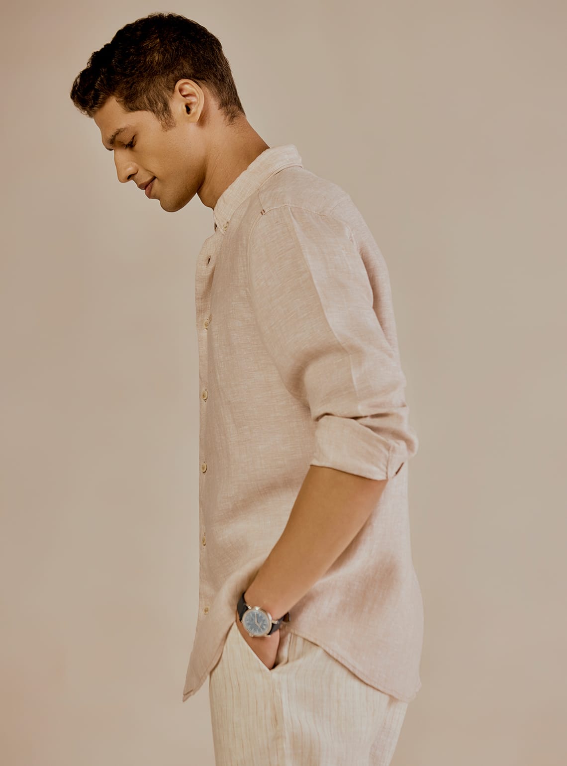 Malta Light Beige Linen Shirt