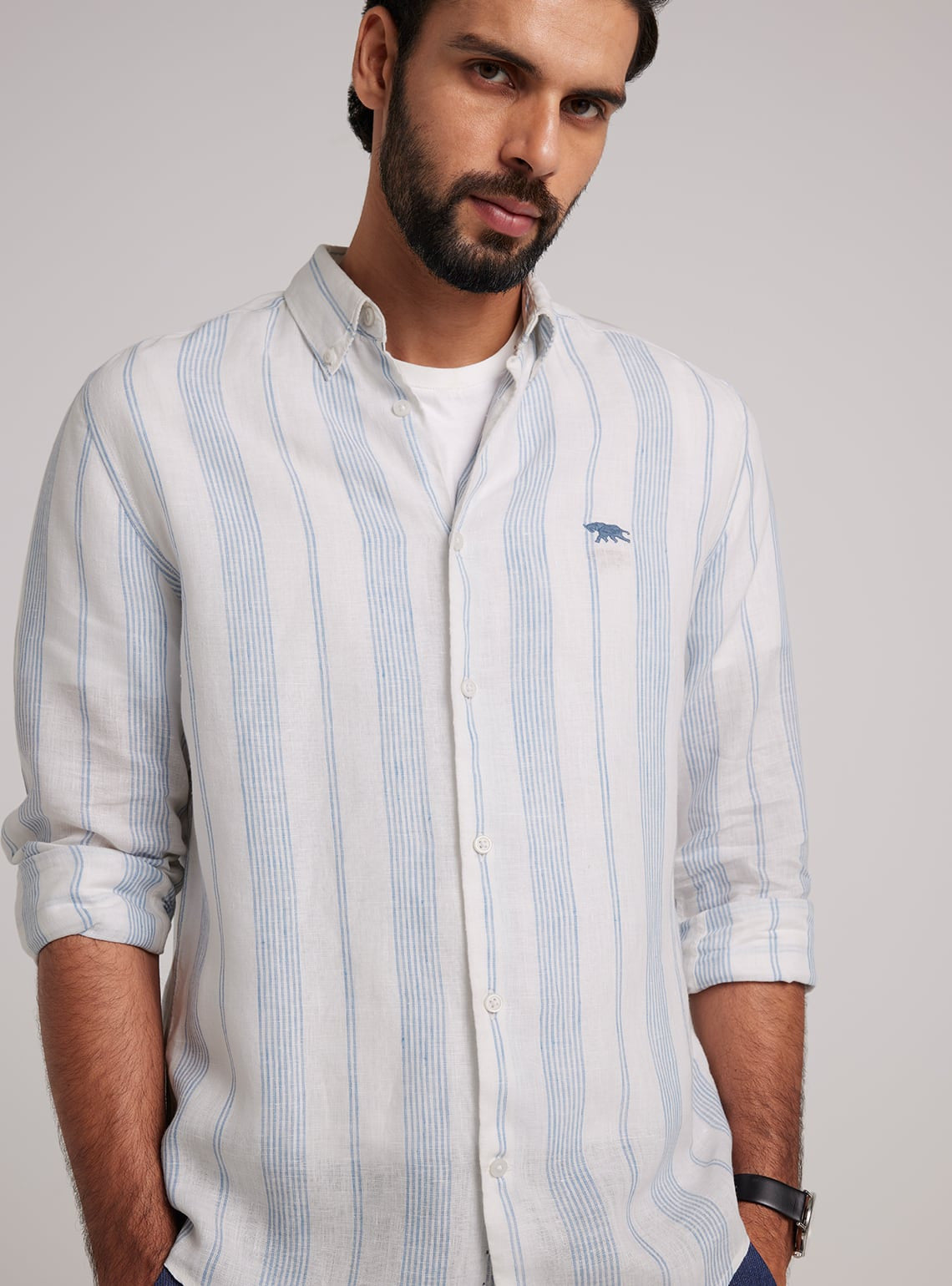 Light Azure Linen Shirt