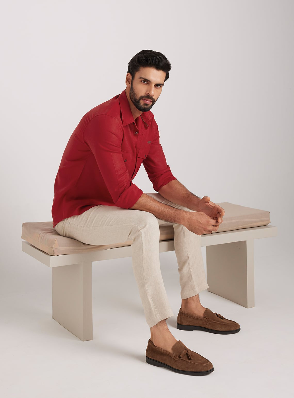 Barn Red Linen Explorer Shirt