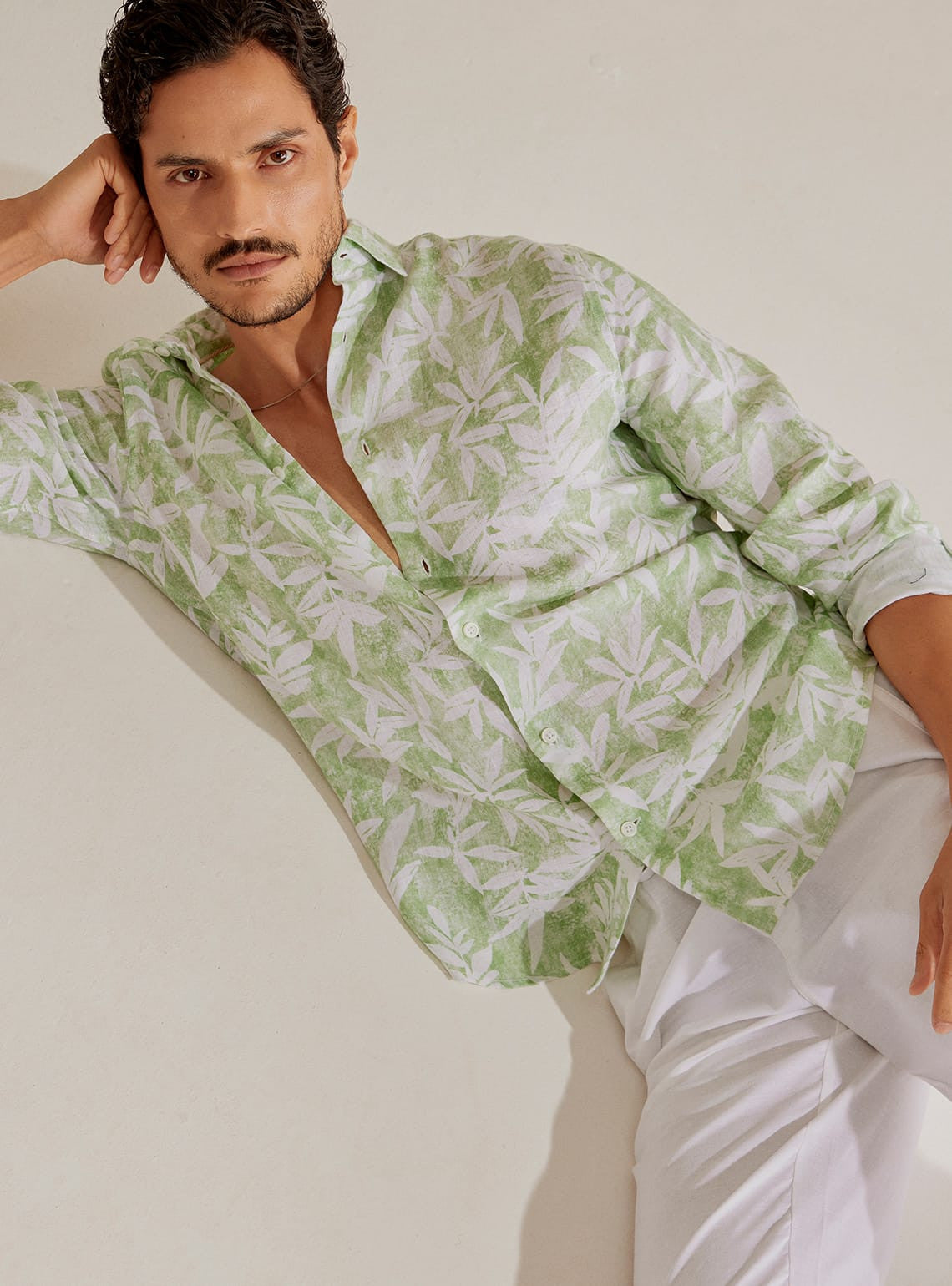 Palm Tropical Linen Shirt