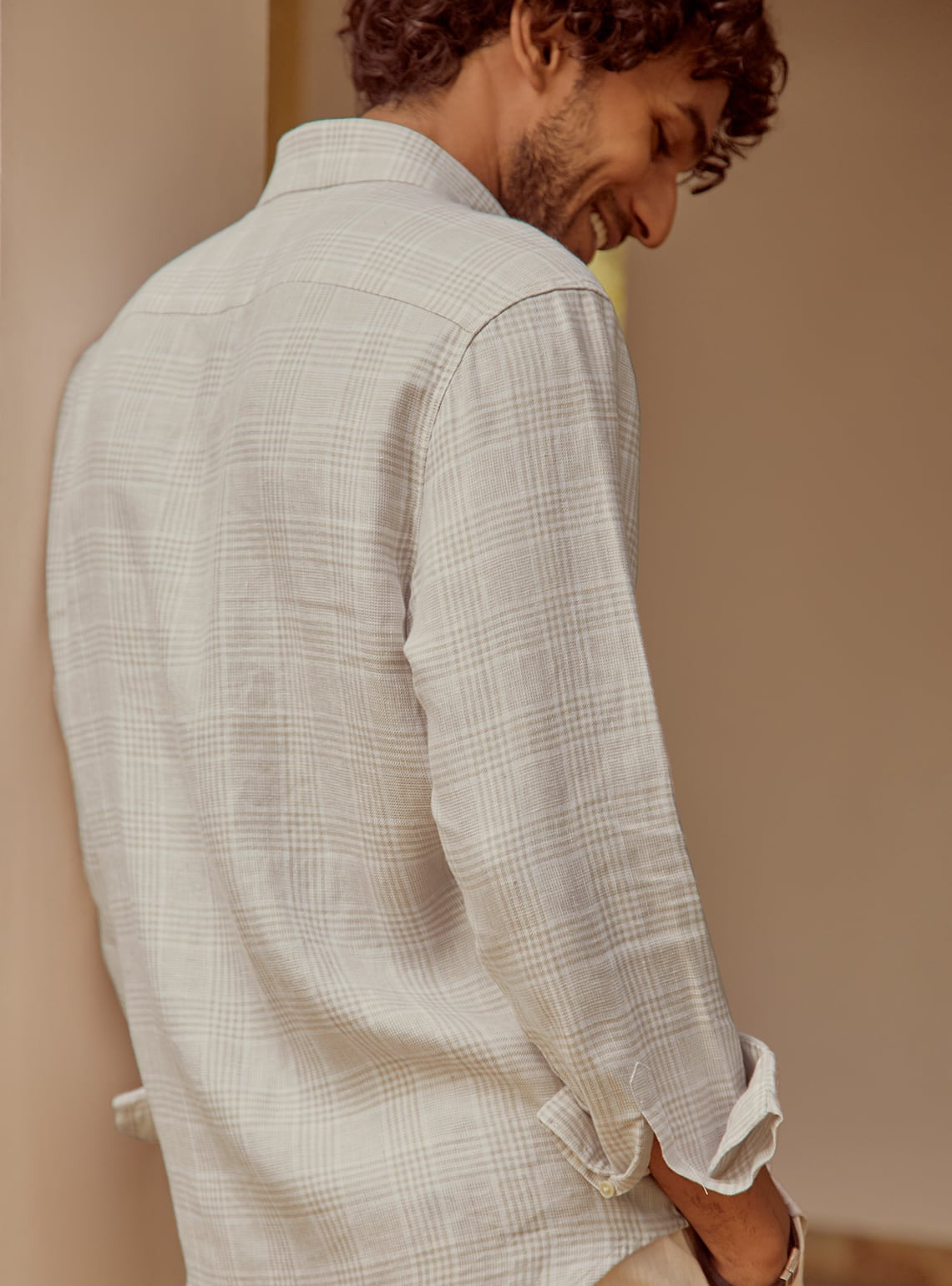 Taupe Basket Linen Shirt