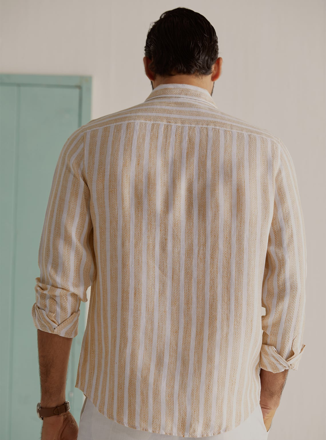 Striped Sand Linen Shirt