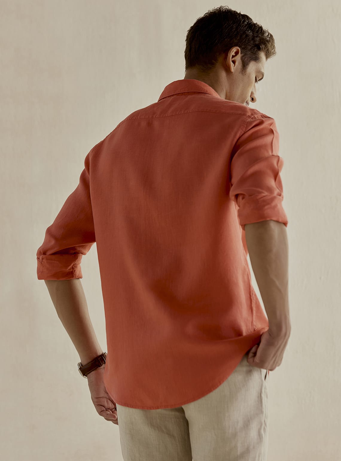 Crimson Coral Linen Shirt