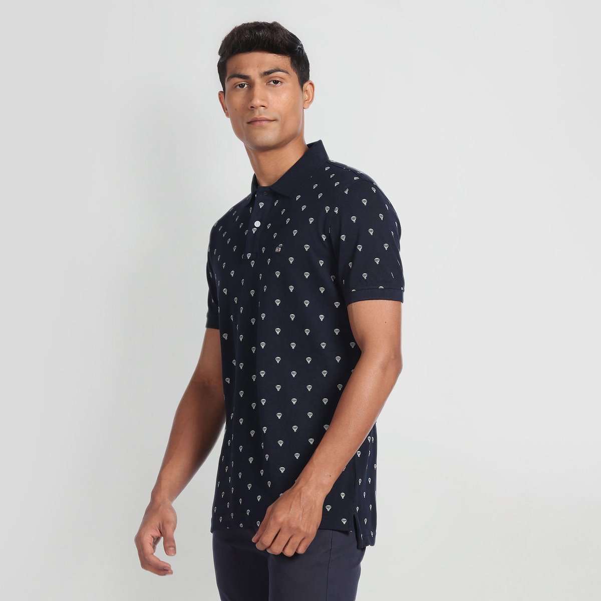 SPORTS Men Printed Polo T-shirt