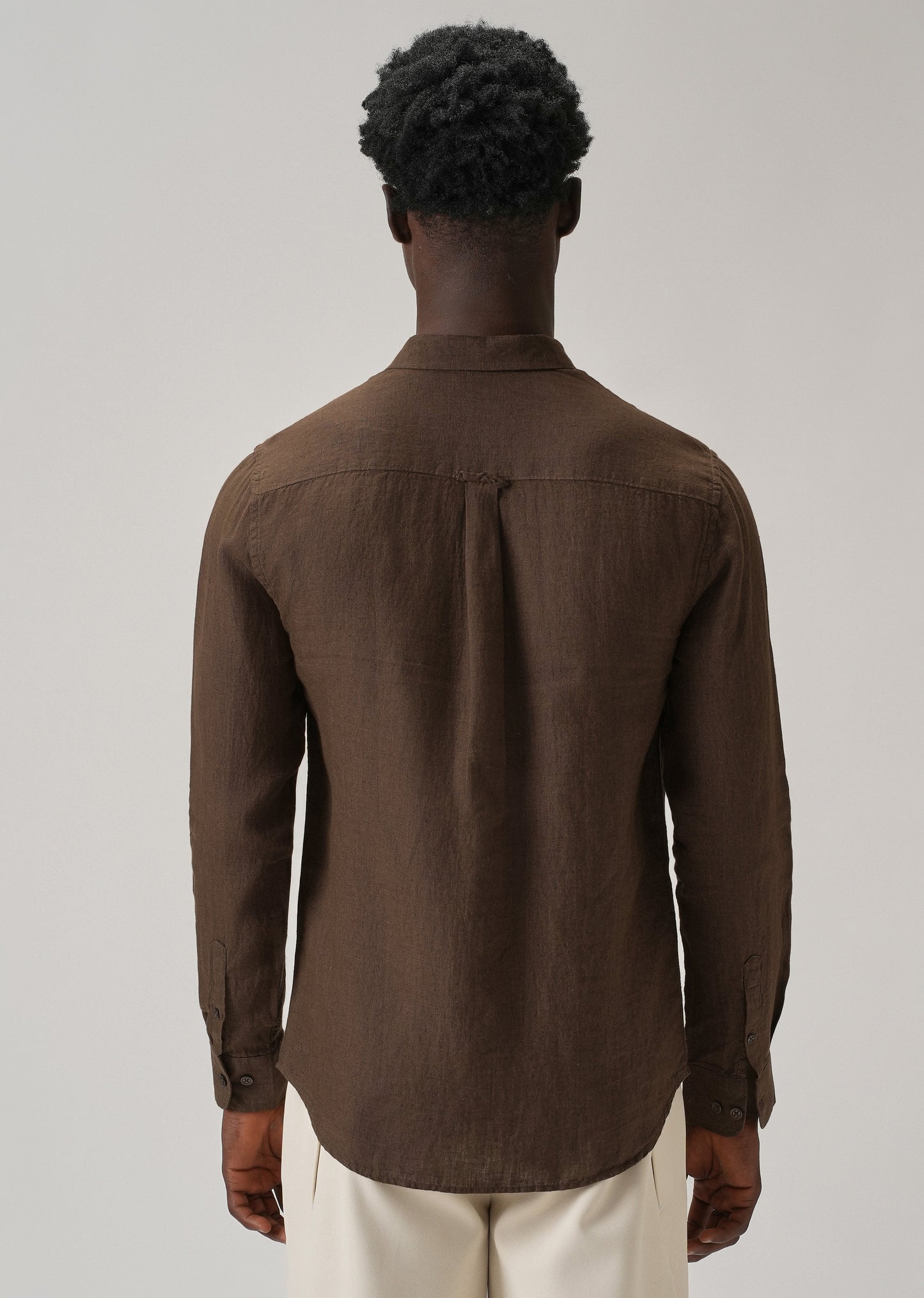 100% Pure Brown Linen Shirt