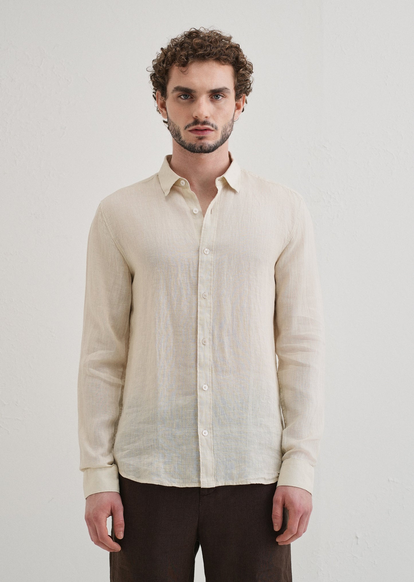 100% Pure Classic Cream Linen Shirt
