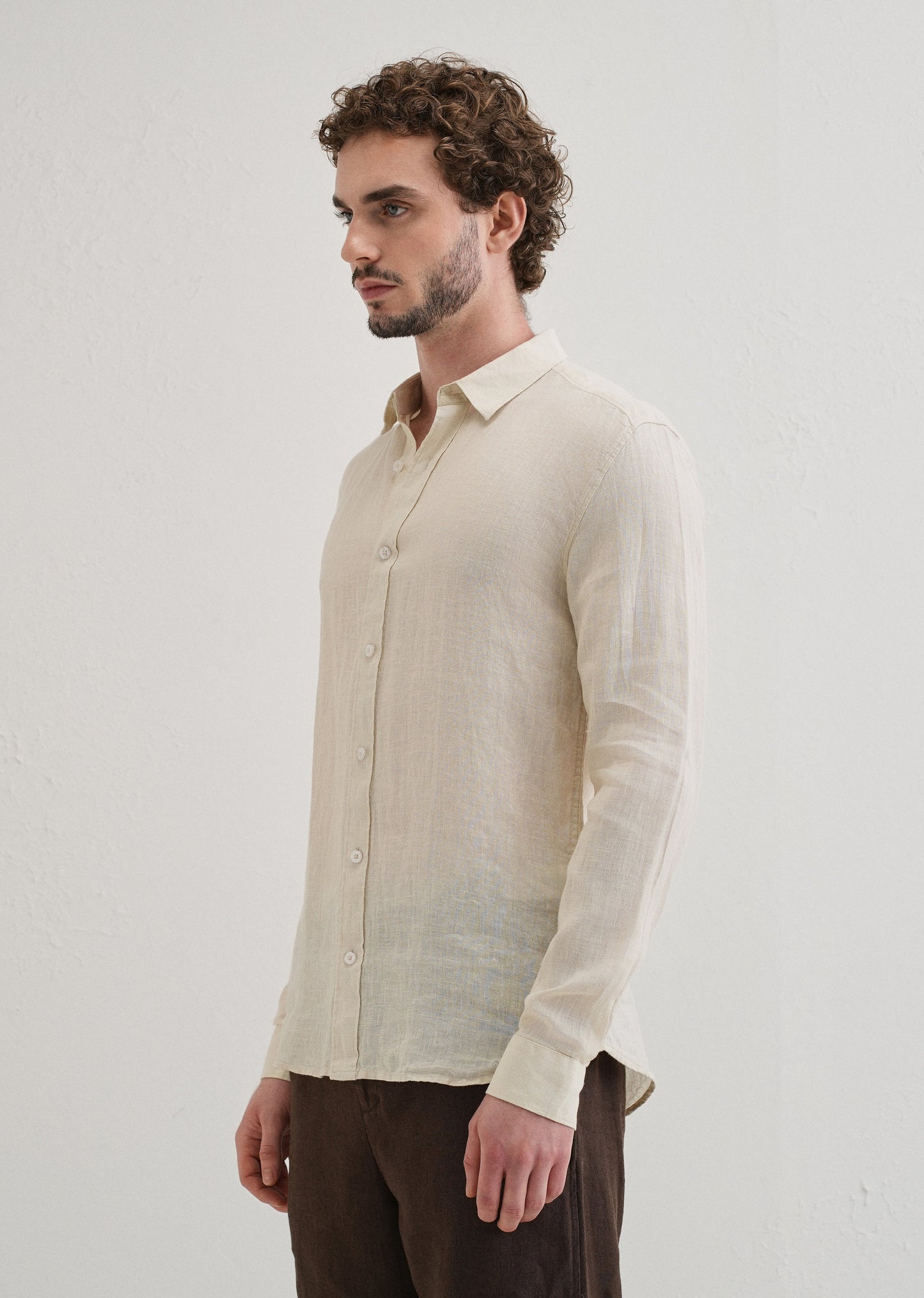 100% Pure Classic Cream Linen Shirt