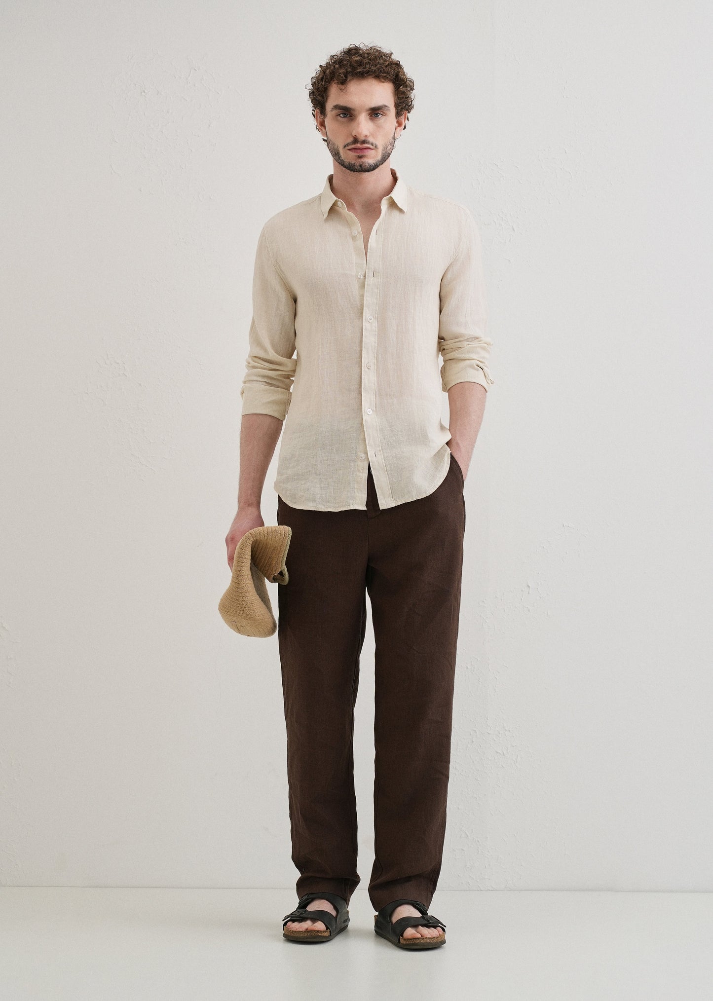 100% Pure Classic Cream Linen Shirt