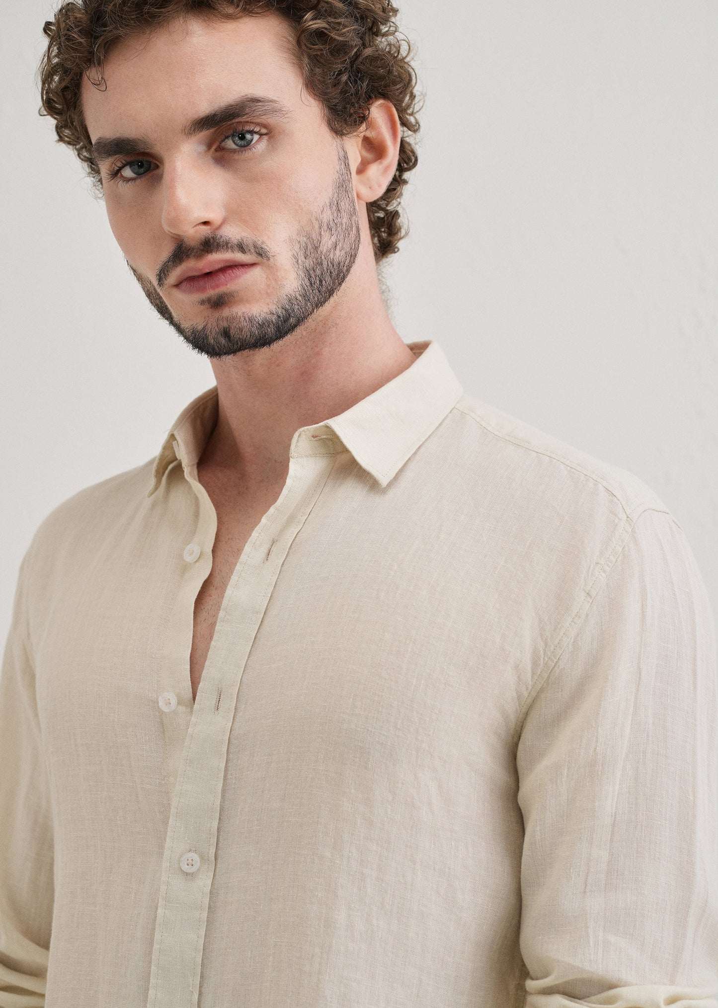 100% Pure Classic Cream Linen Shirt