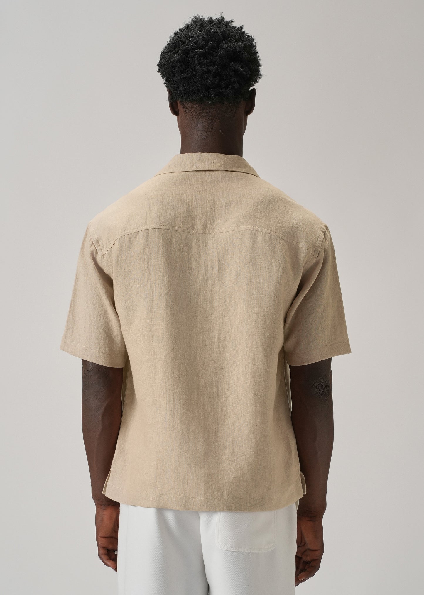100% Pure Irish Tan Beige Linen Shirt