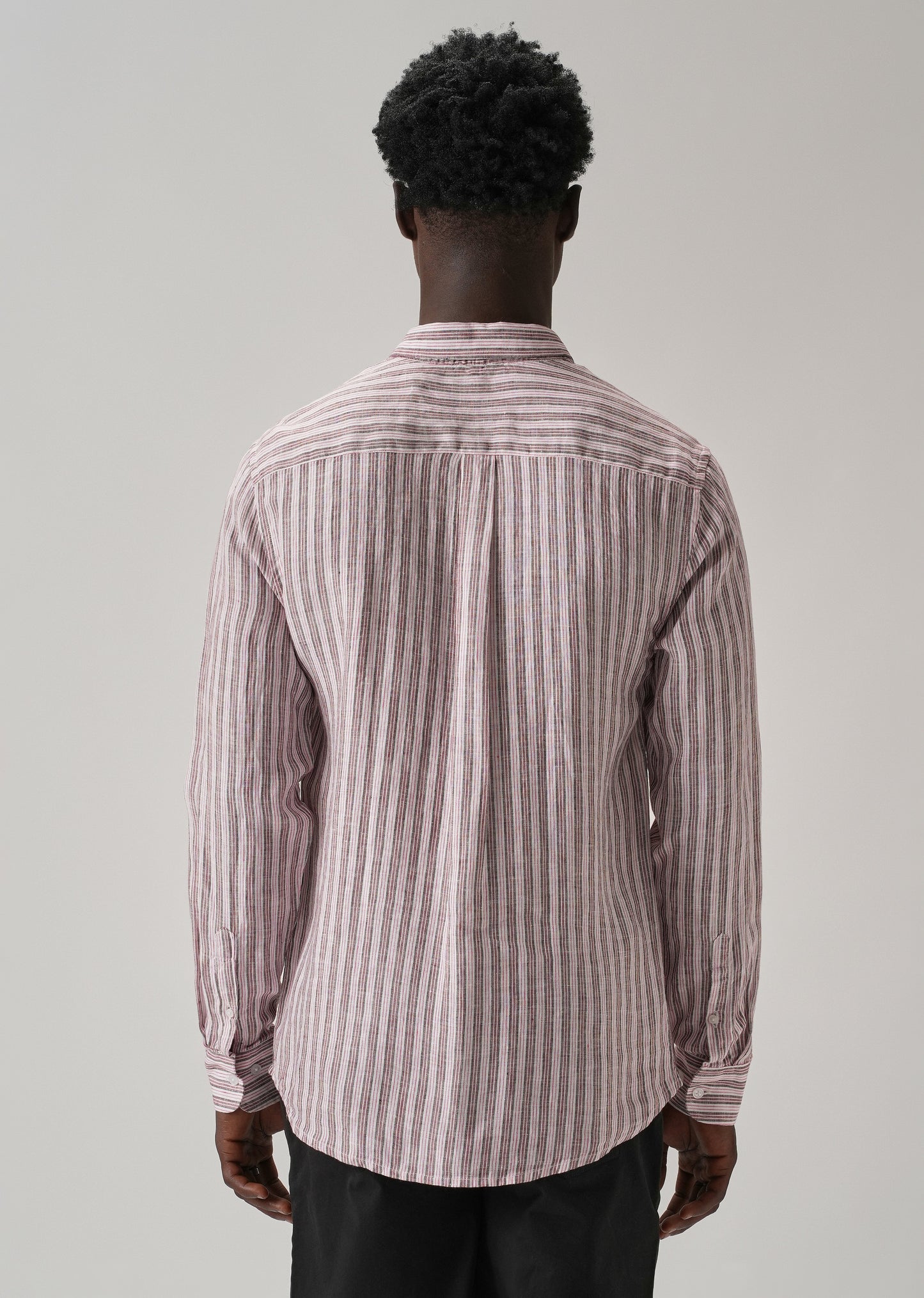 100% Pure Irish Brown Stripe Linen Shirt