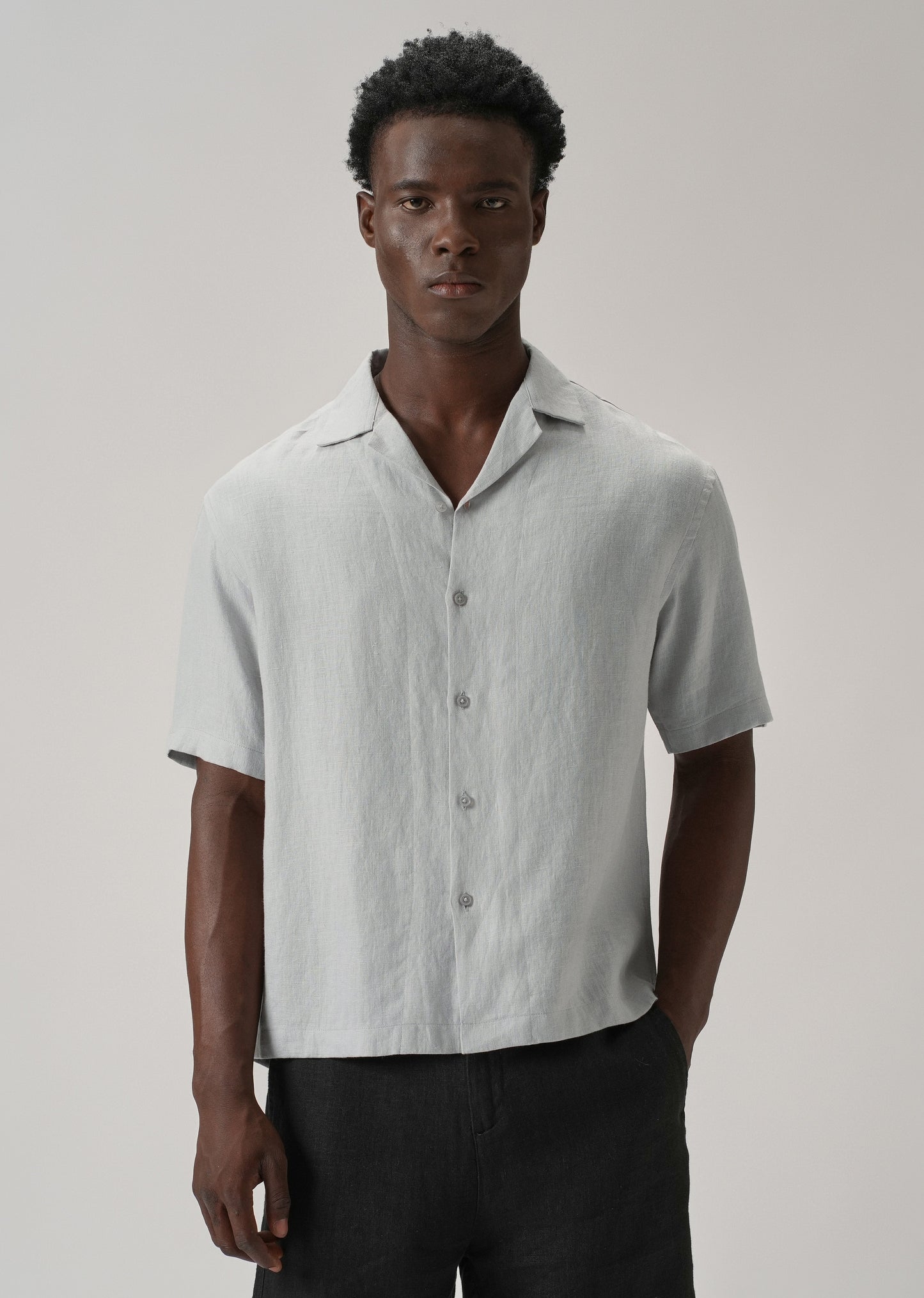 100% Pure Irish Grey Linen Shirt