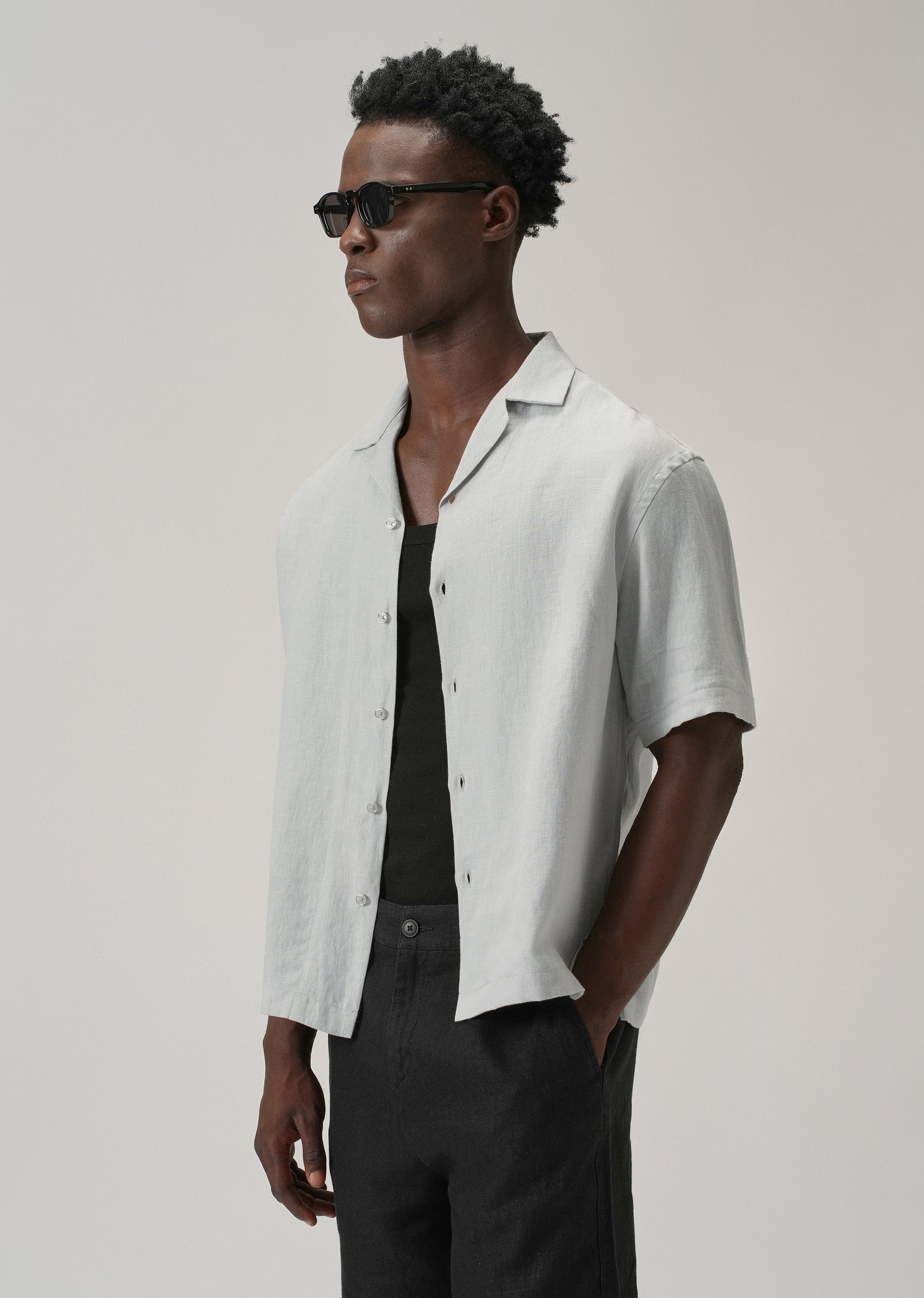 100% Pure Irish Grey Linen Shirt