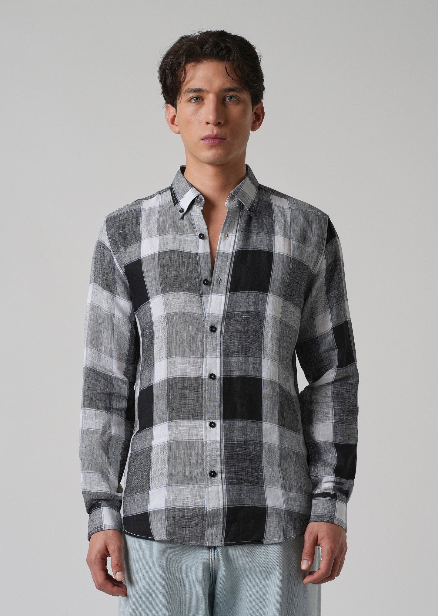 100% Pure Irish Linen Checks Shirt