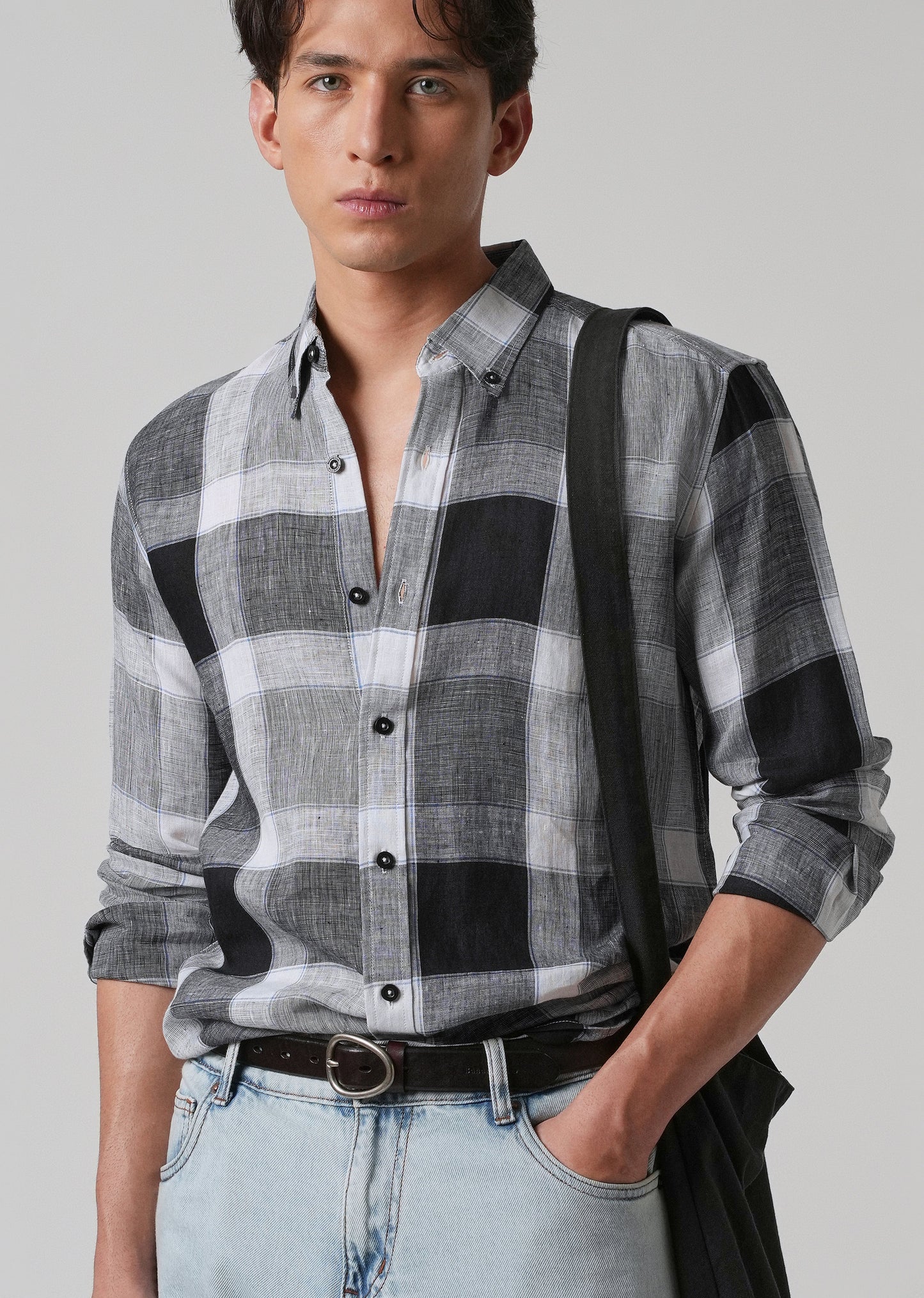 100% Pure Irish Linen Checks Shirt