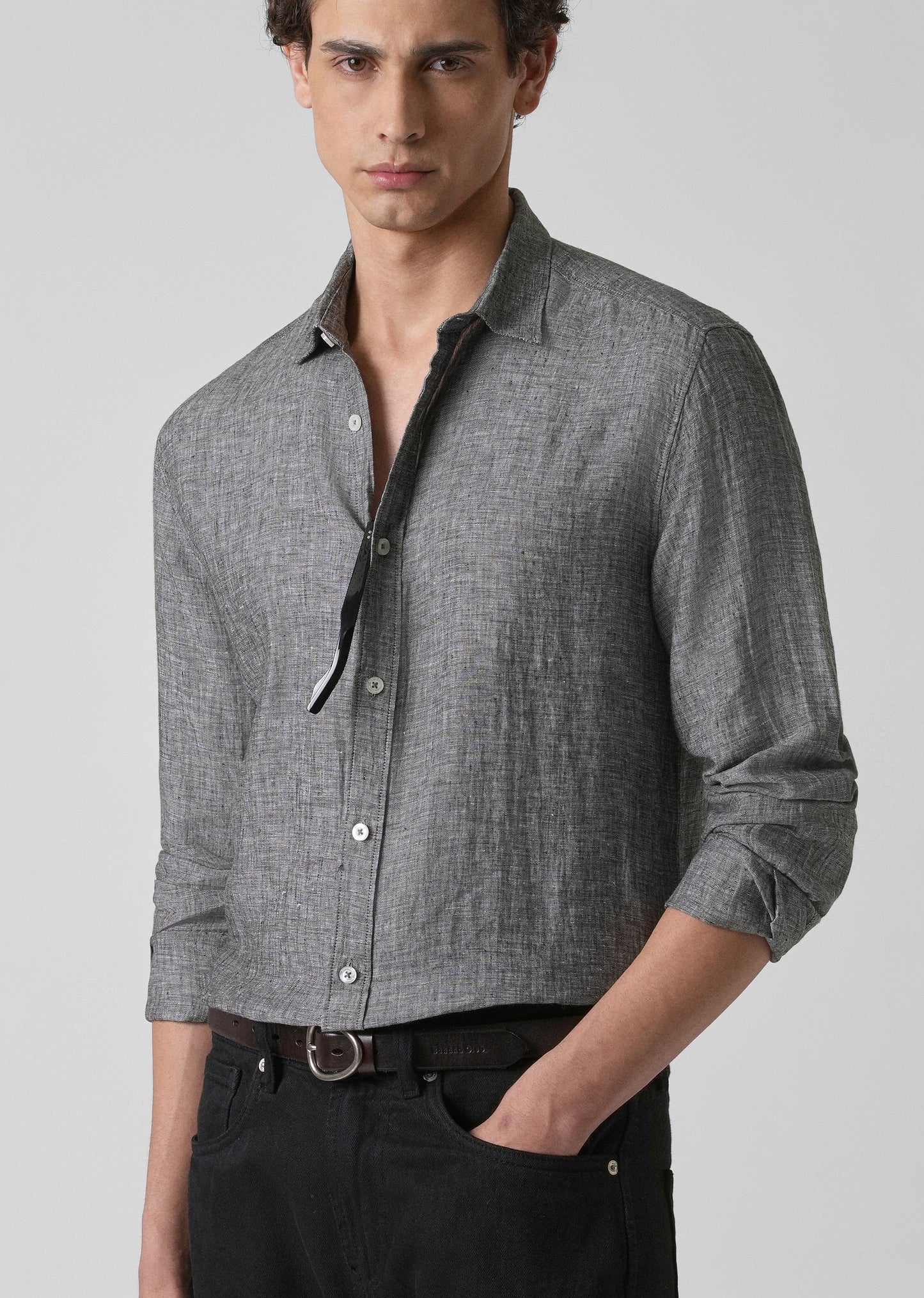 100% Pure Irish Mist Grey Linen Shirt