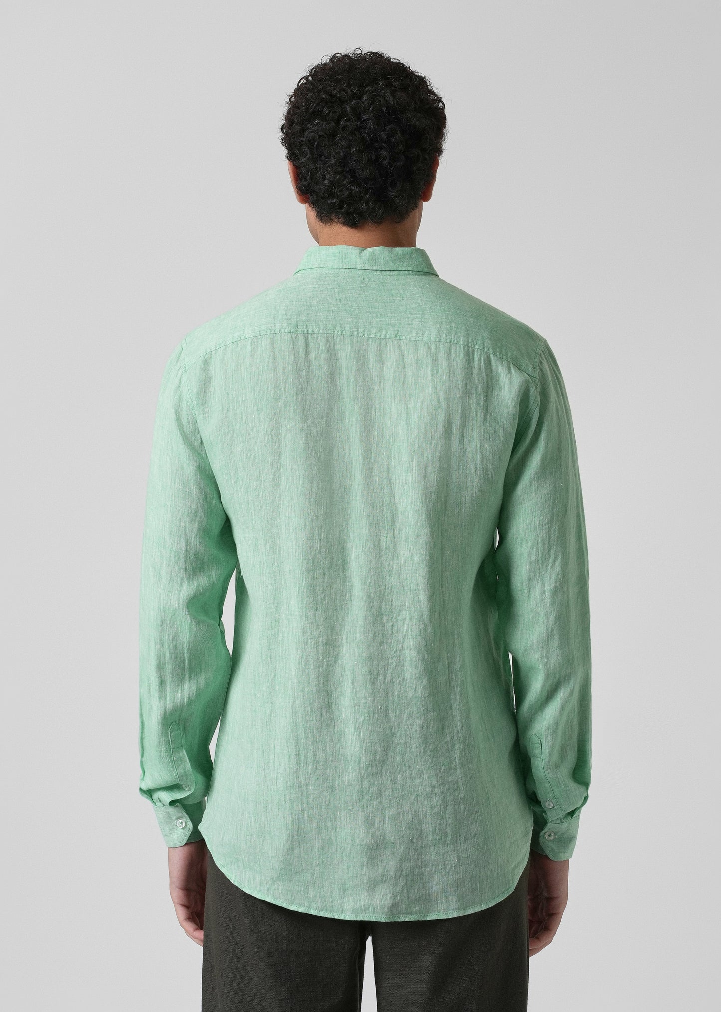 100% Pure Irish Smoke Green Linen Shirt