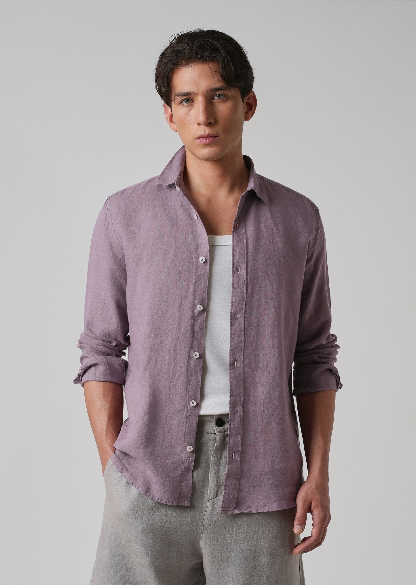 100% Pure Lavender Linen Shirt