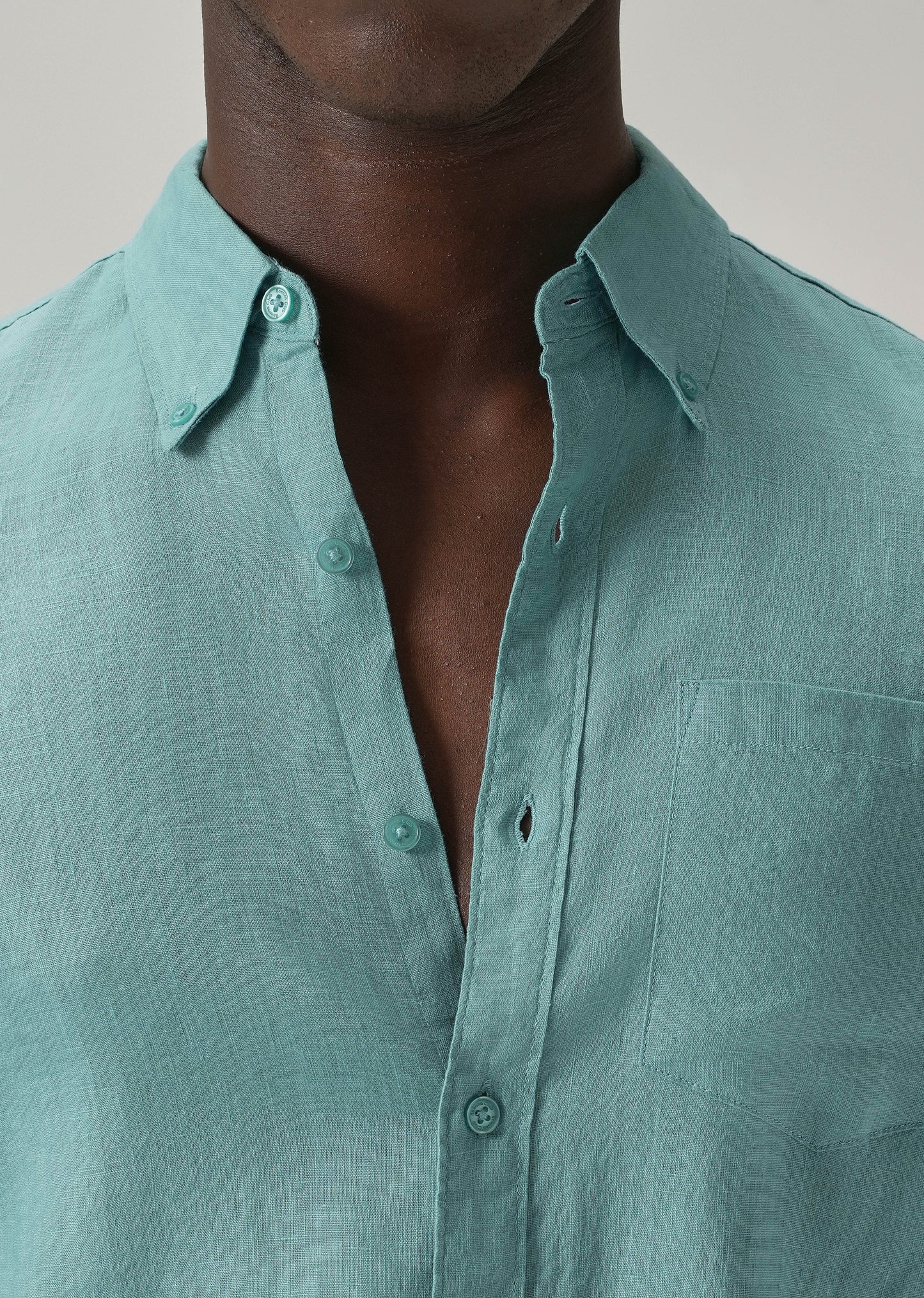 100% Pure Light Green Linen Shirt