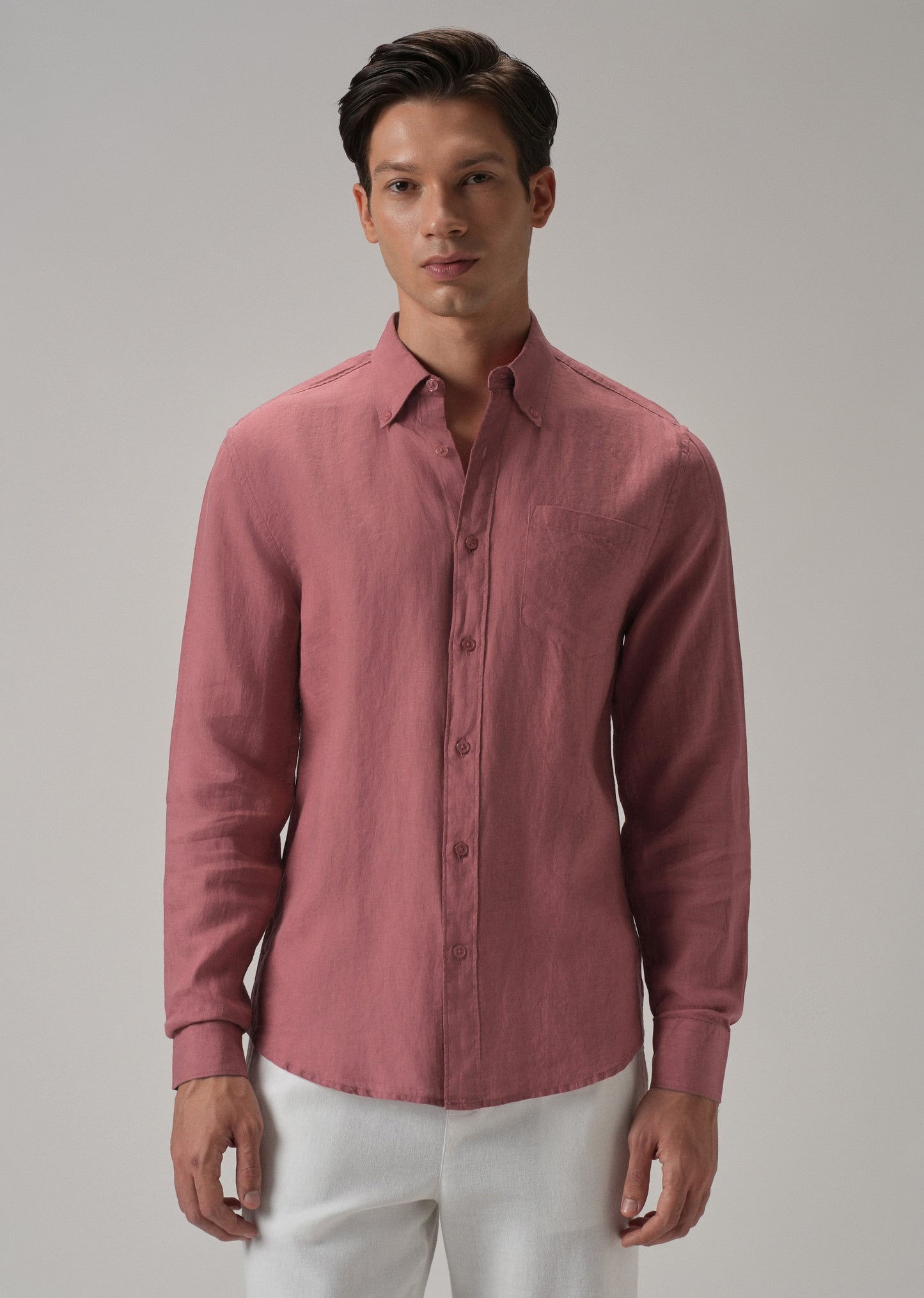 100% Pure Crimson Linen Shirt